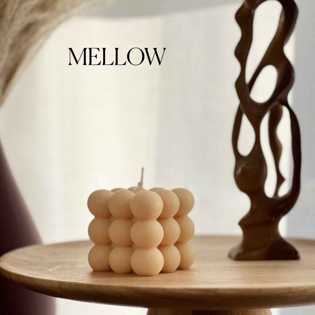 Bubble Cube Candle: Decorative Soy Wax Pillar, Handmade-4