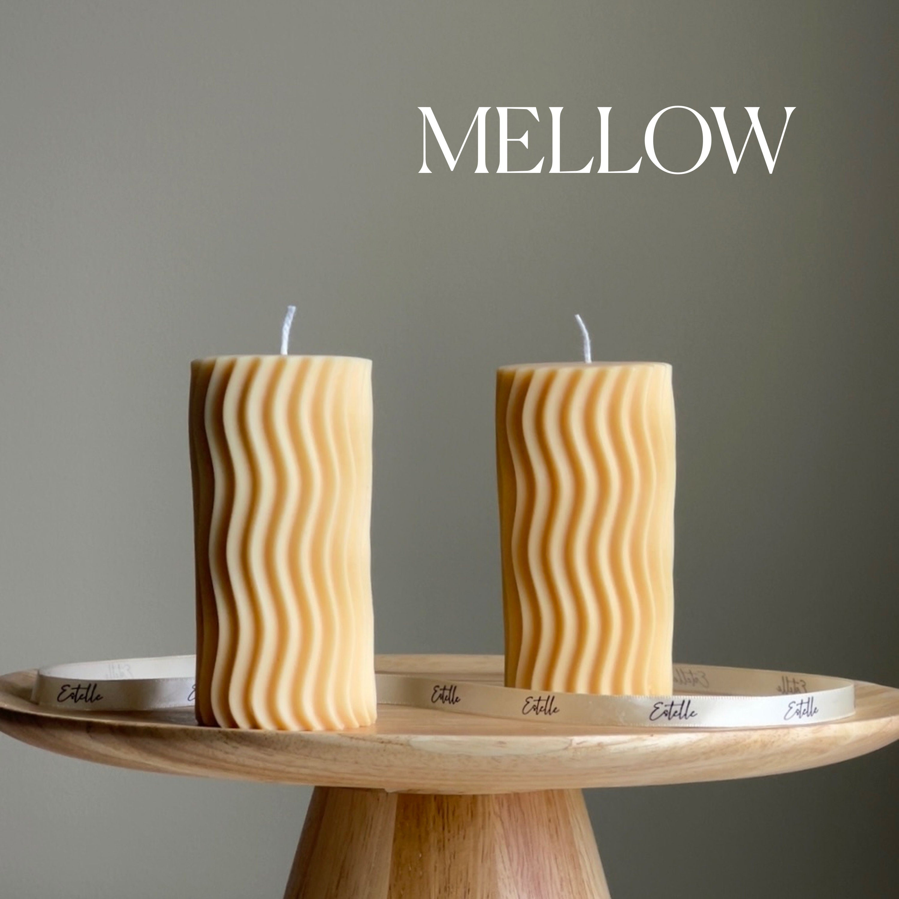 Handmade Ribbed Wave Pillar Candle: Trendy Home Decor-3