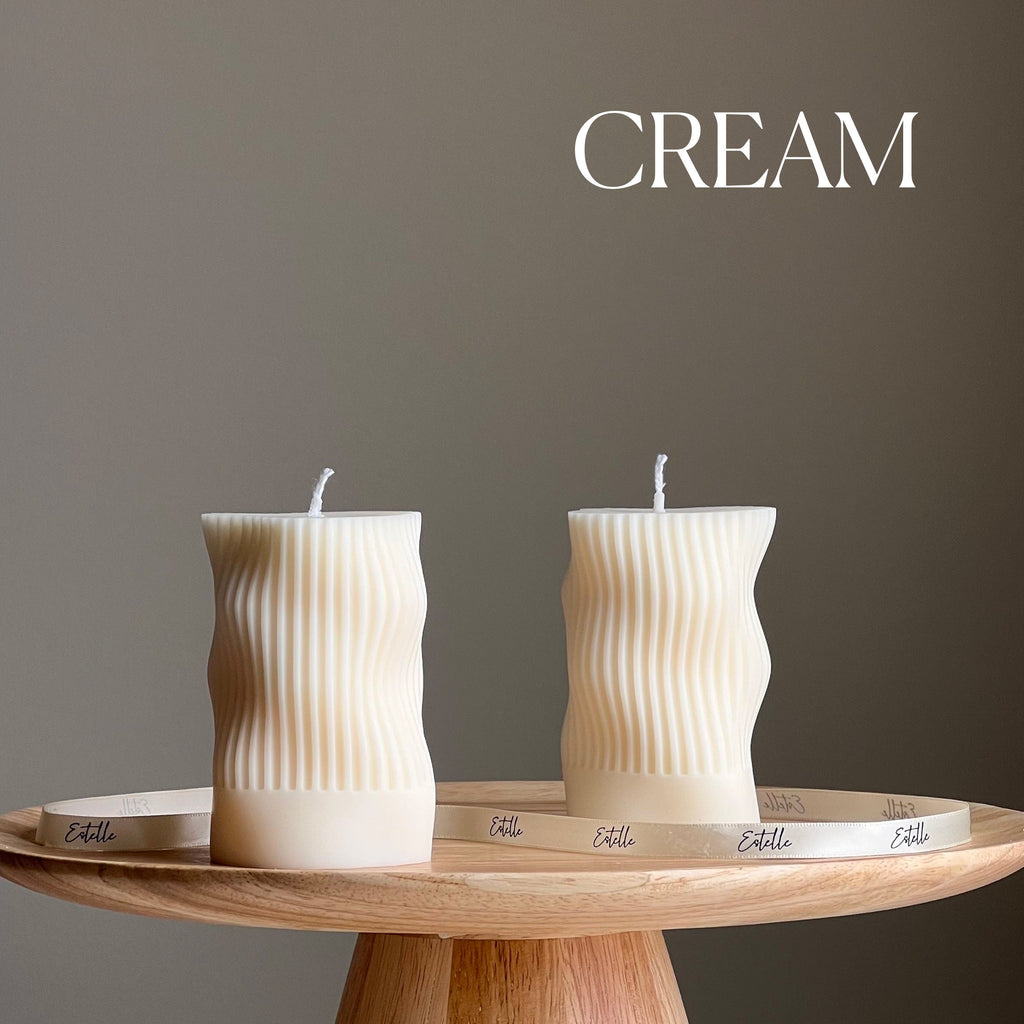 Handmade Ribbed Soy Candle | Wave Column, Decor-2