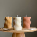 Handmade Ribbed Soy Candle | Wave Column, Decor-0