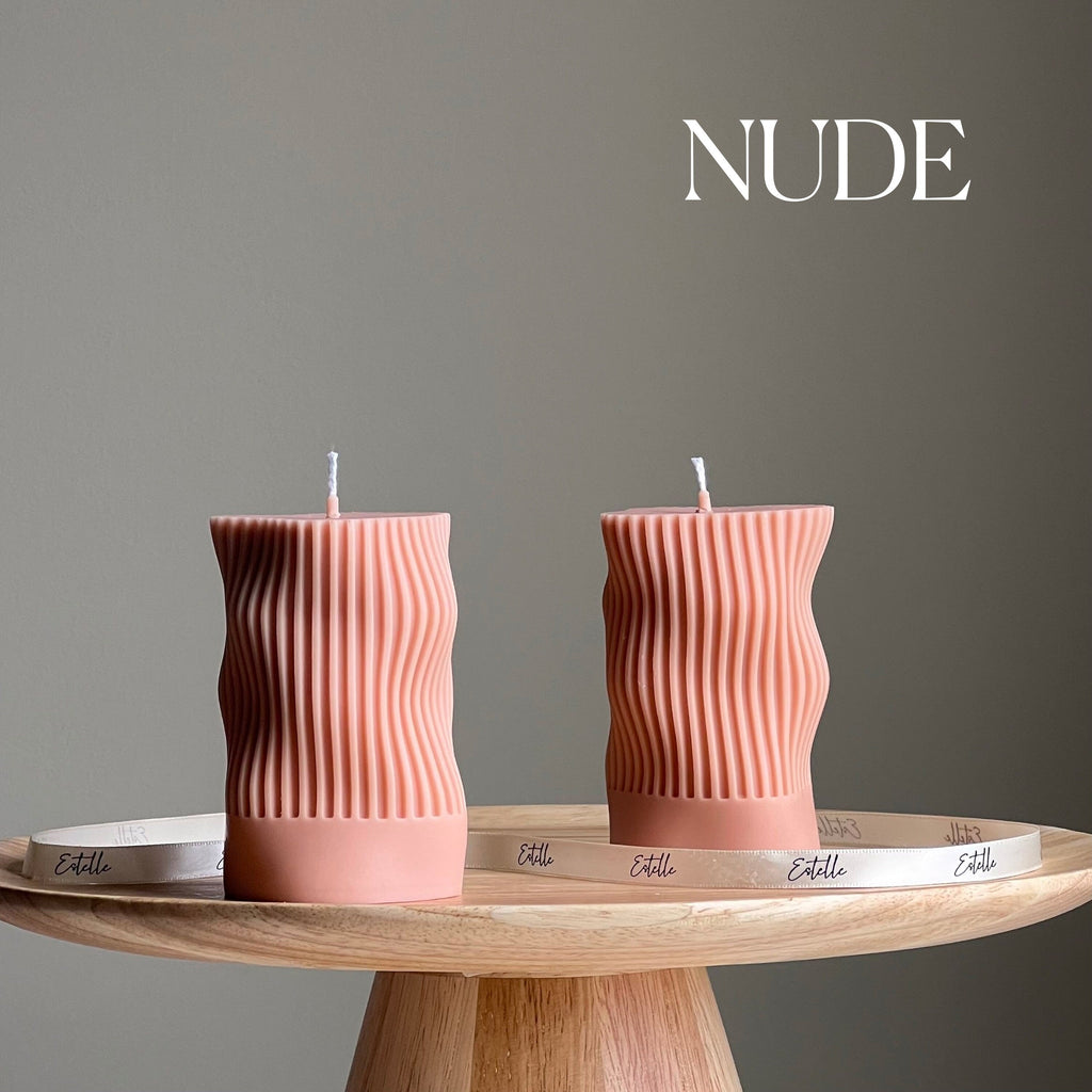 Handmade Ribbed Soy Candle | Wave Column, Decor-1