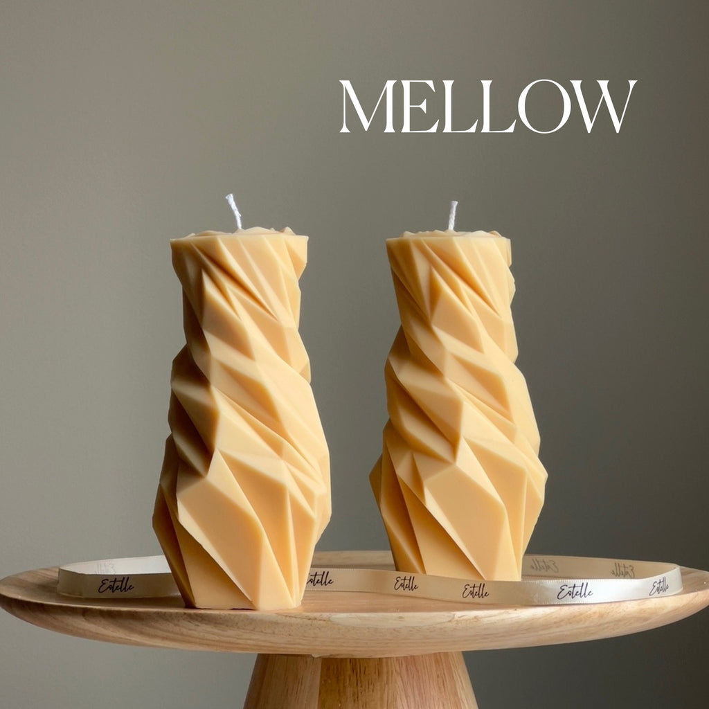 Diamond Soy Pillar Candle: Sculptural Home Decor-3