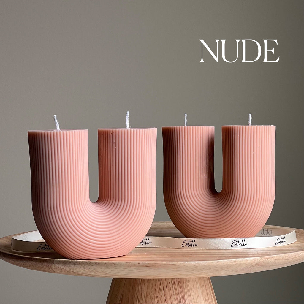 Handmade Ribbed U-Shaped Soy Candle | Home Decor-1