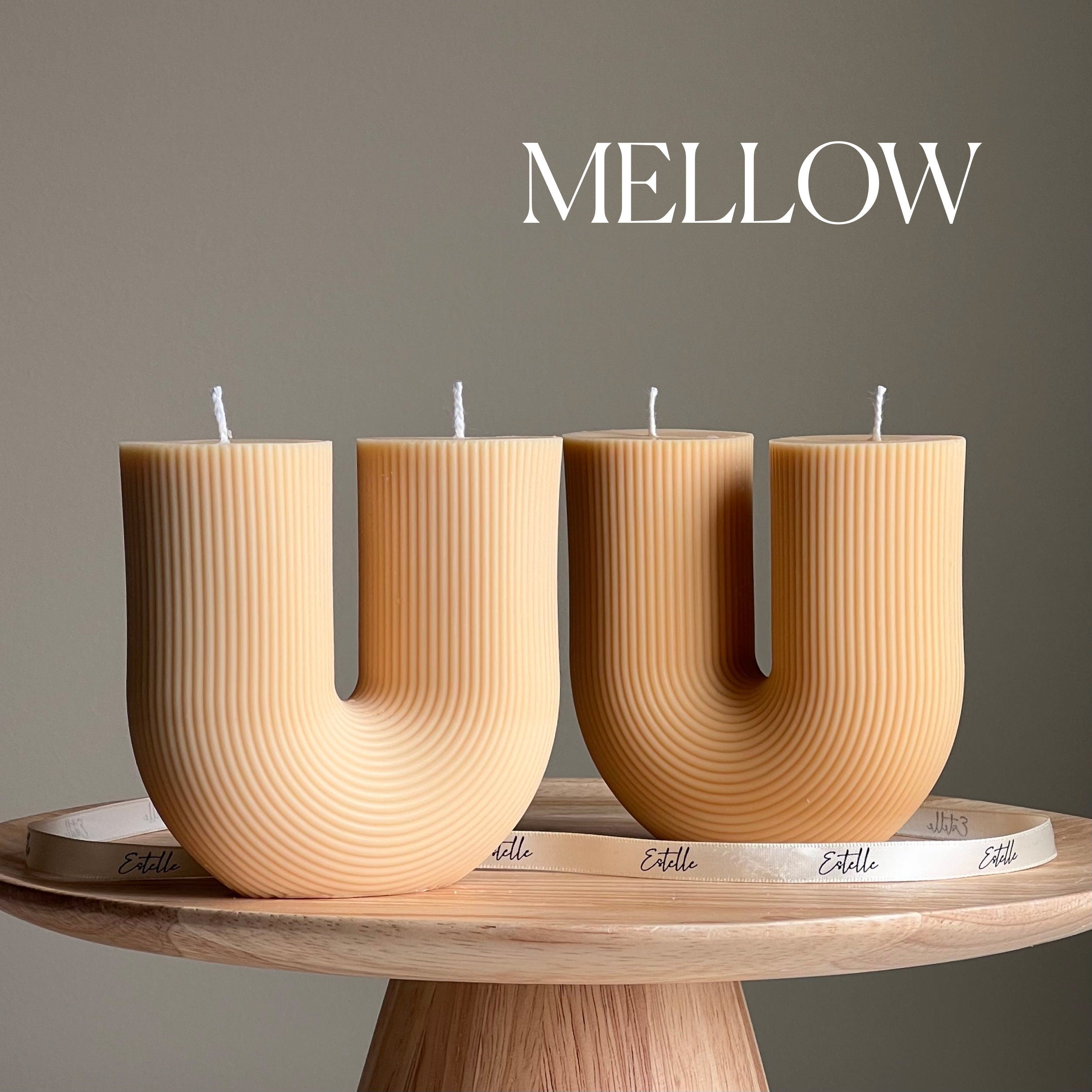 Handmade Ribbed U-Shaped Soy Candle | Home Decor-3