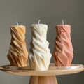 Diamond Soy Pillar Candle: Sculptural Home Decor-0