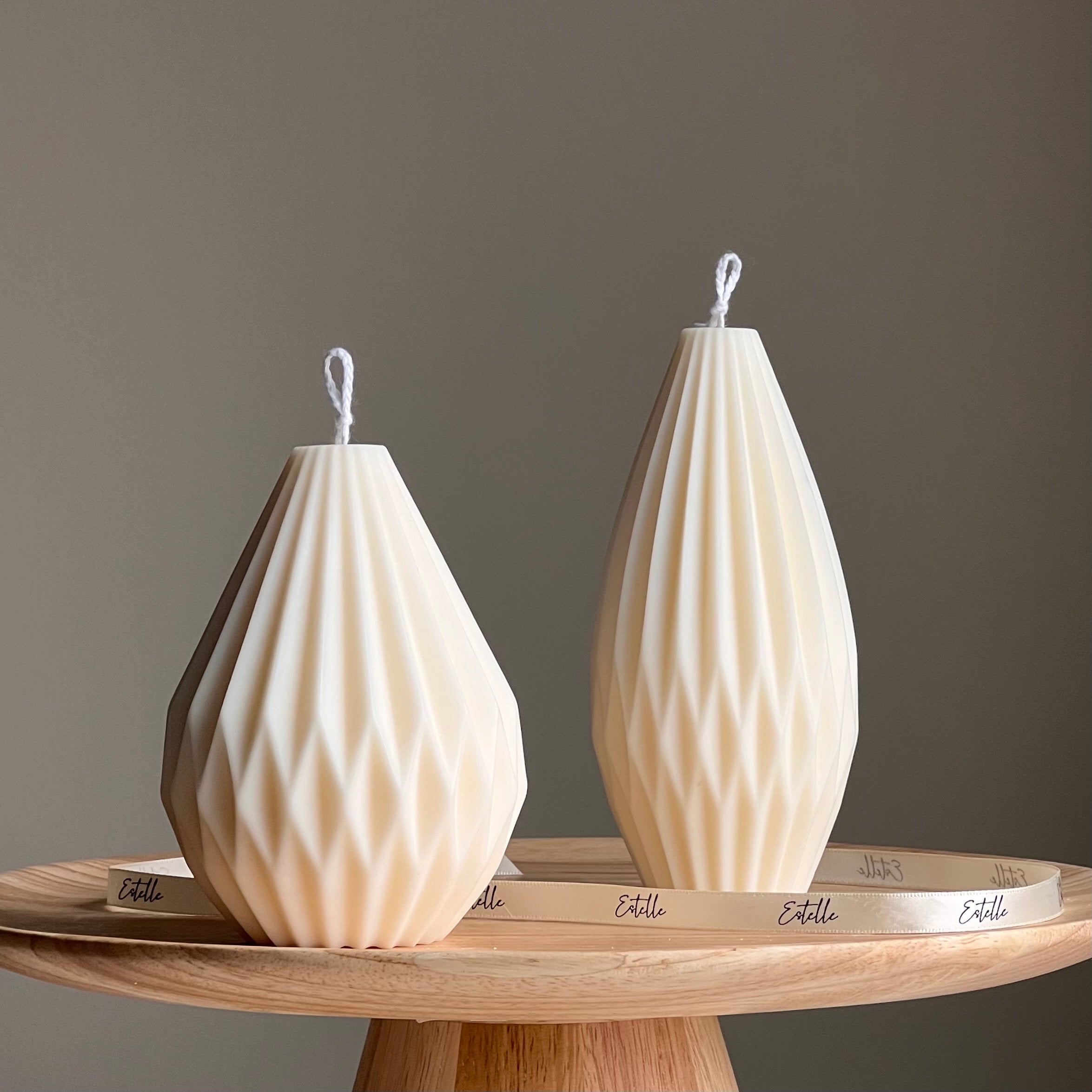 Origami Lantern Candle: Sculptural Soy Wax Candle, Minimalist Decor-0