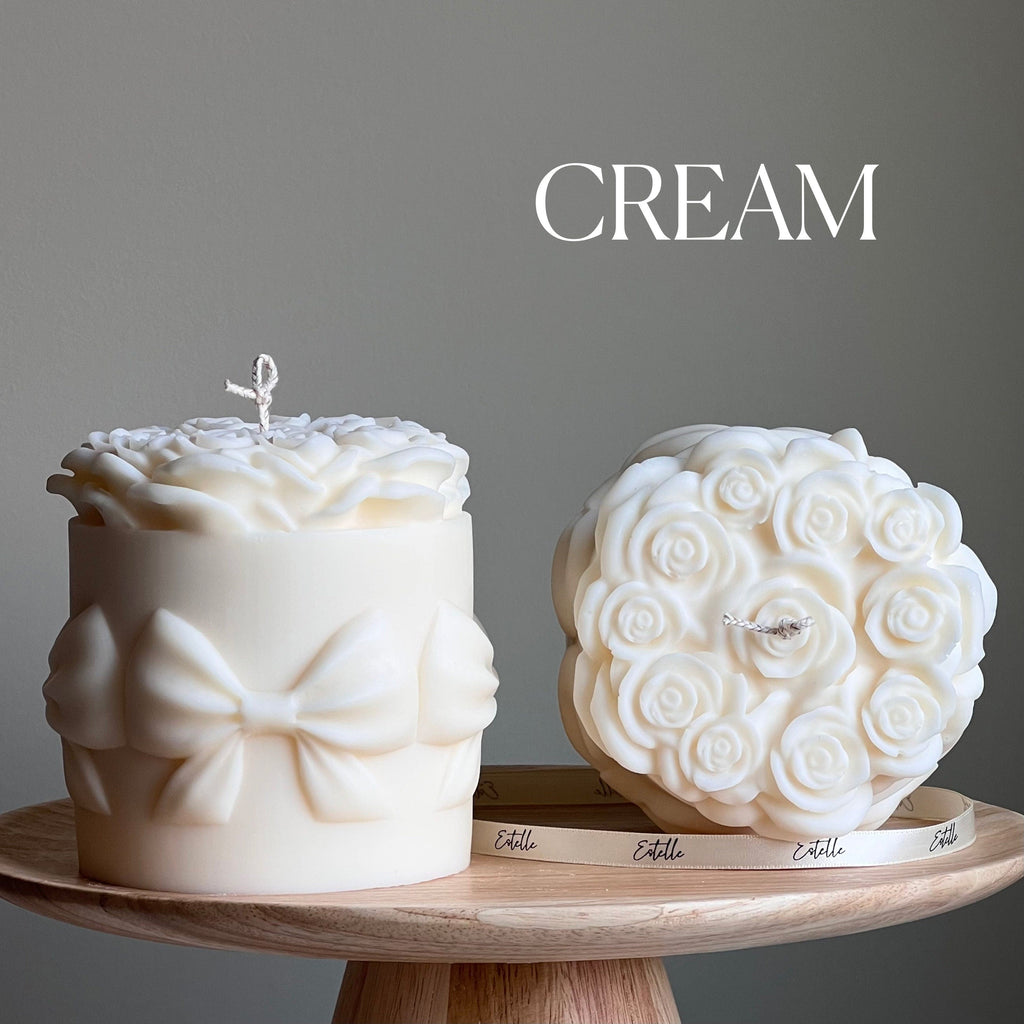 Big Rose Basket Candle | Hand Poured Soy Wax Pillar Candle-4
