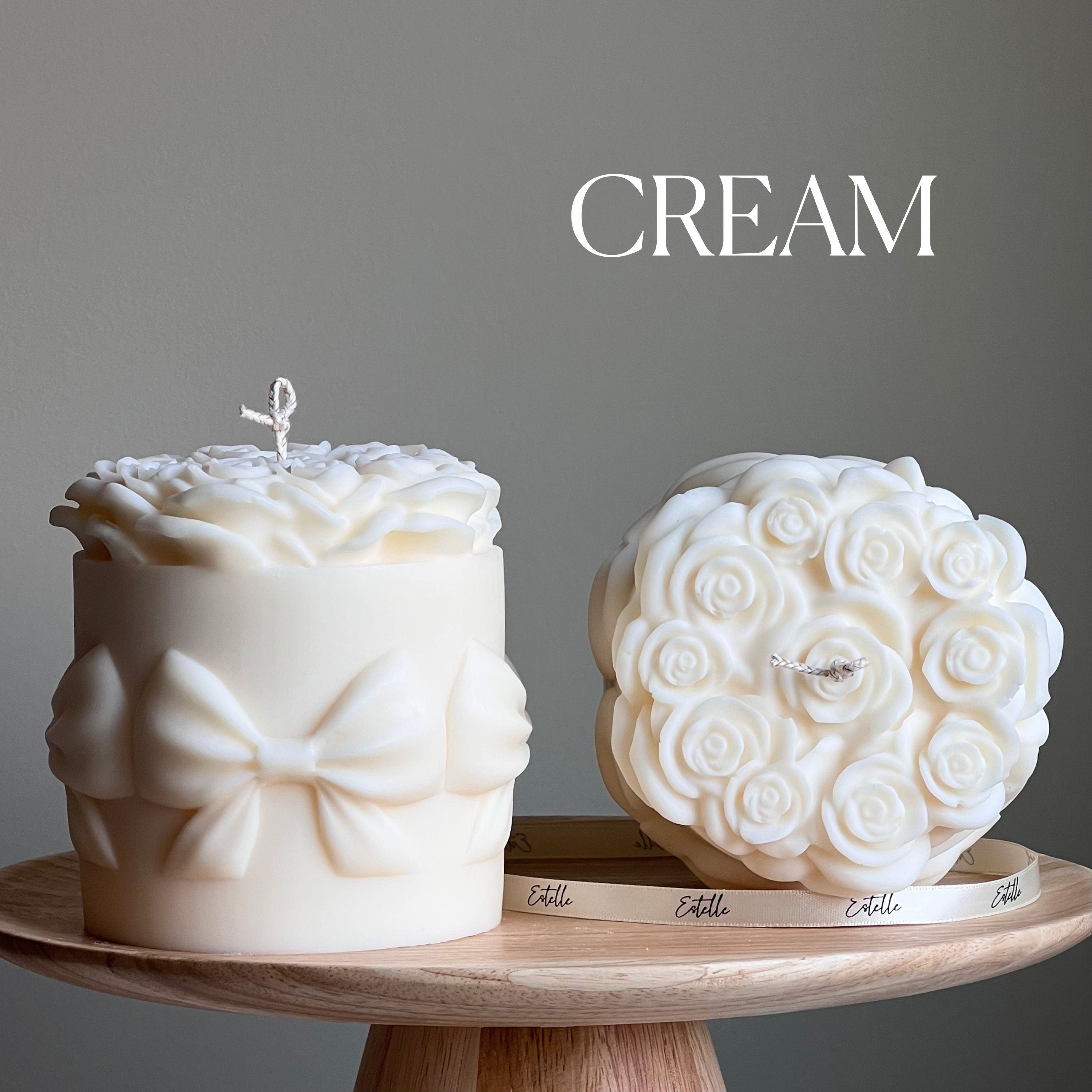 Big Rose Basket Candle | Hand Poured Soy Wax Pillar Candle-4