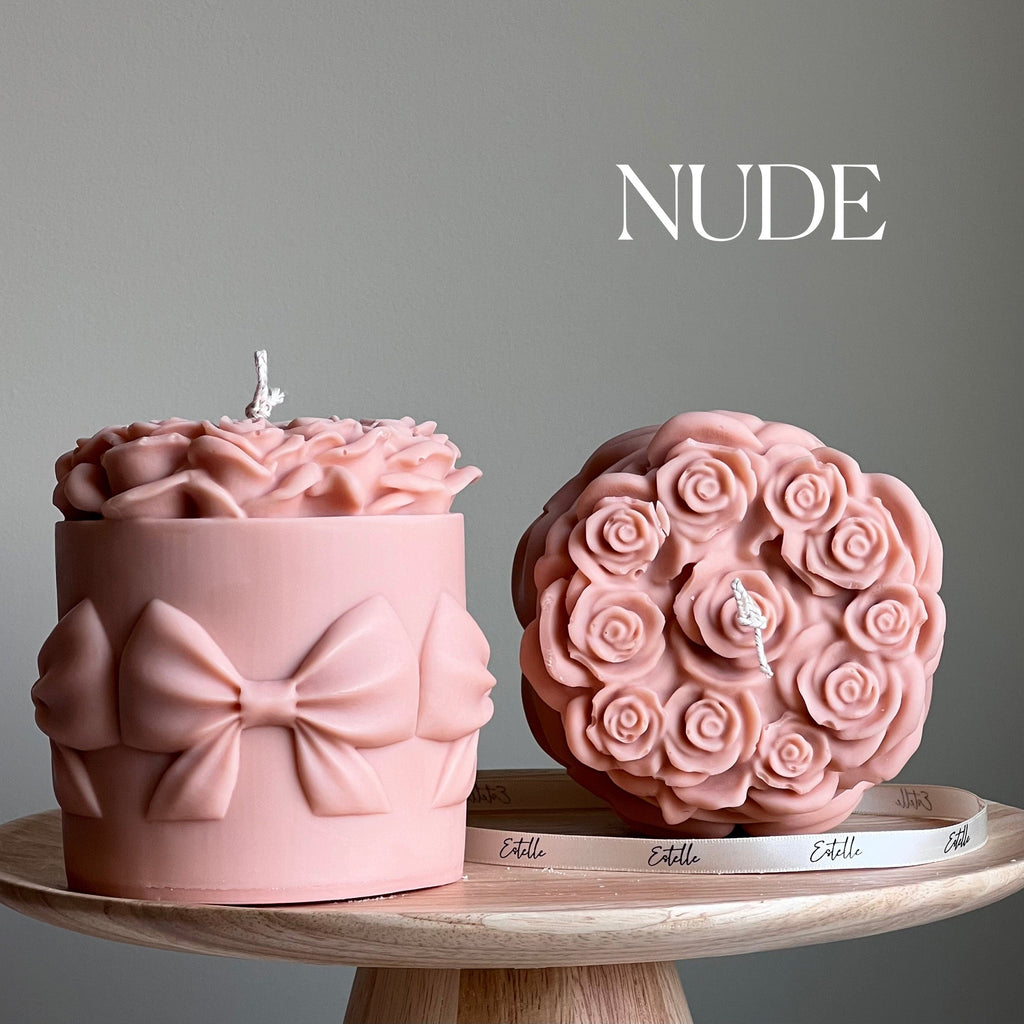 Big Rose Basket Candle | Hand Poured Soy Wax Pillar Candle-3