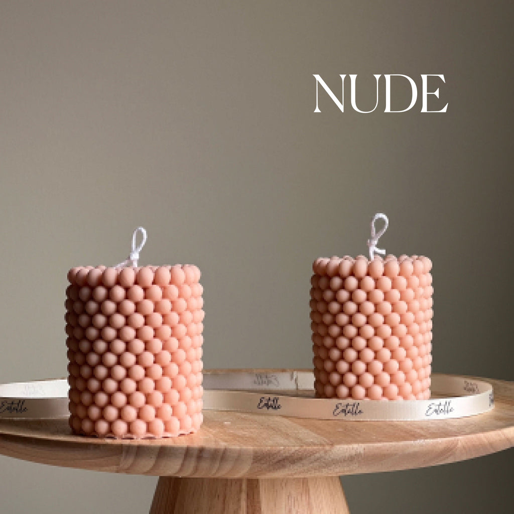 Bubble Soy Wax Pillar Candle: Geometric Home Decor-1