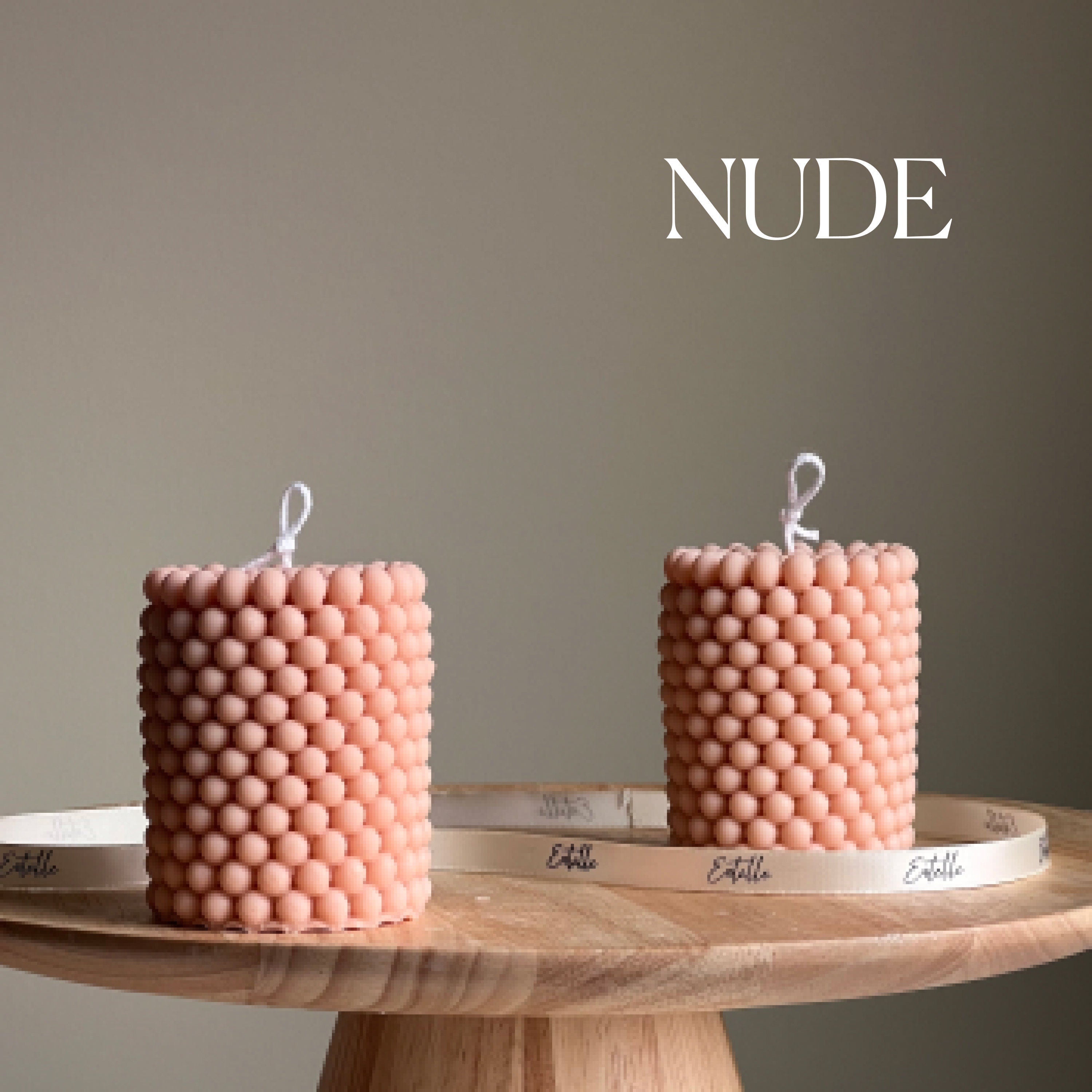 Bubble Soy Wax Pillar Candle: Geometric Home Decor-1