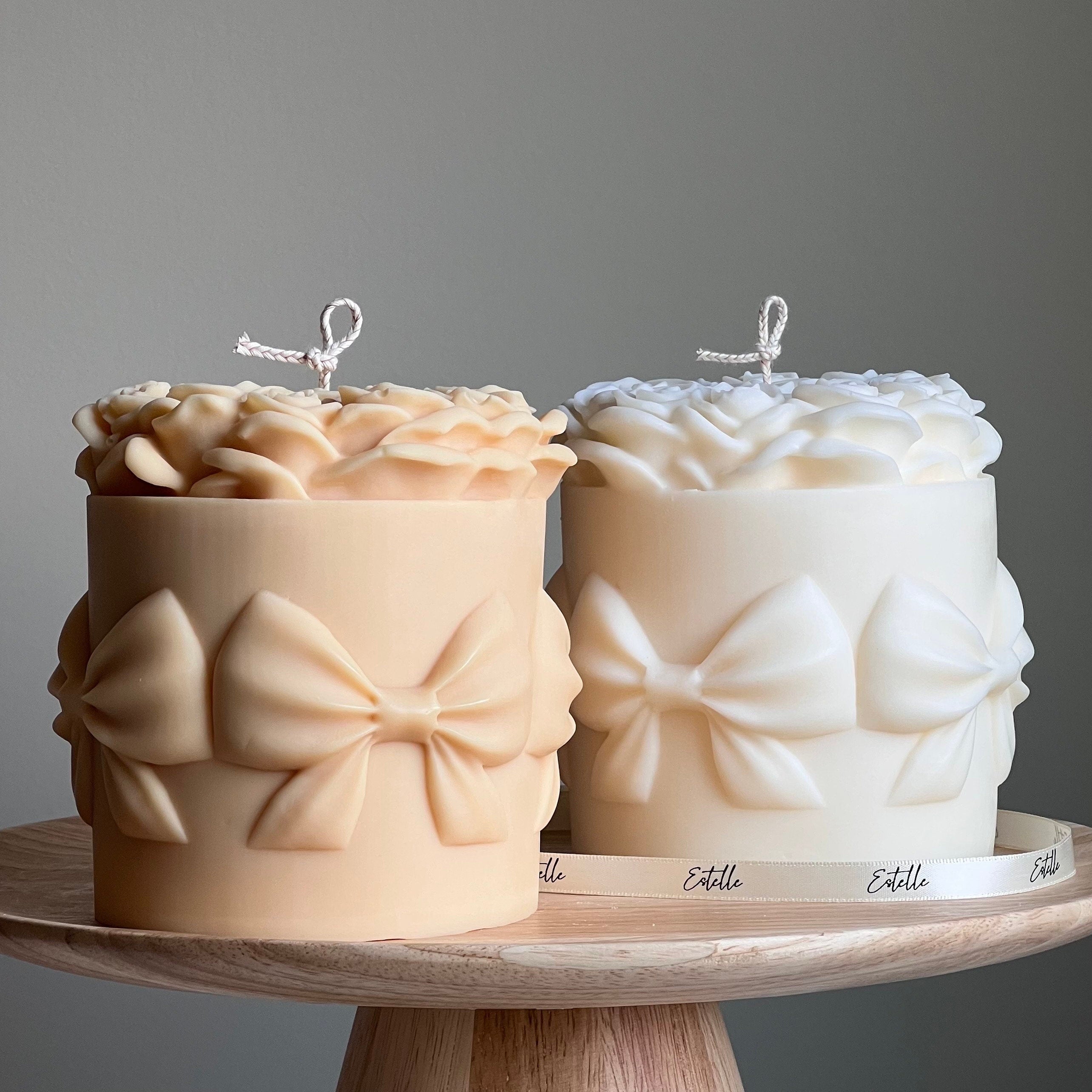 Big Rose Basket Candle | Hand Poured Soy Wax Pillar Candle-0