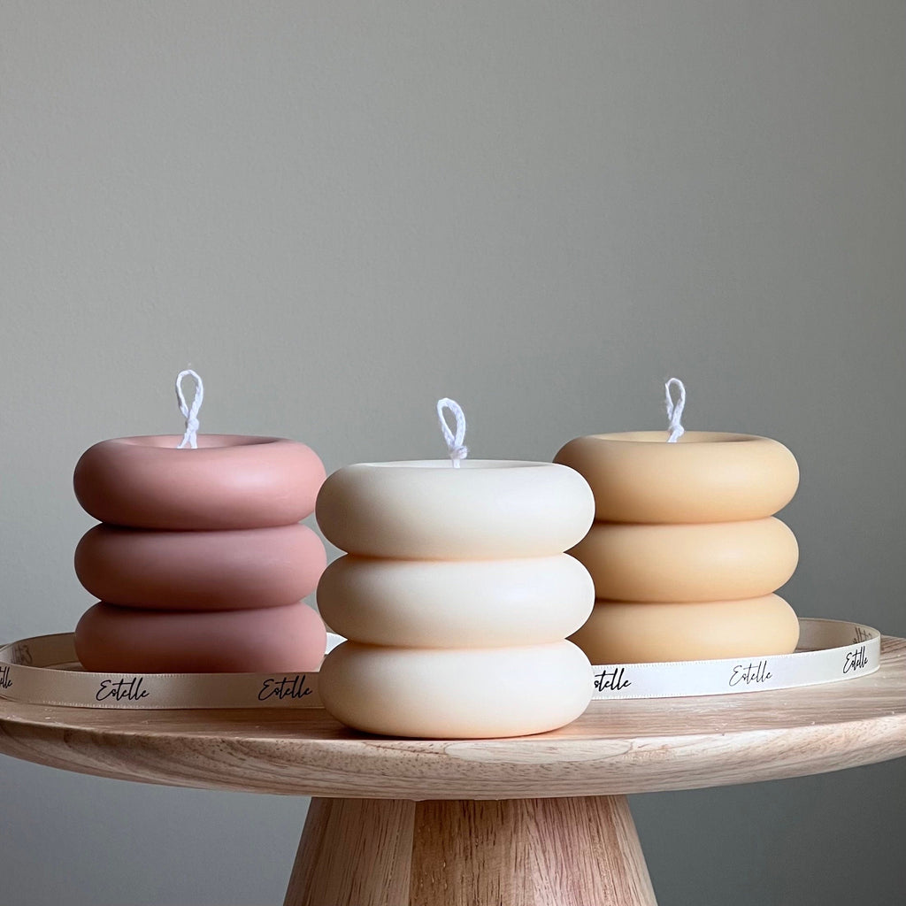 Round Soy Wax Pillar Candle | Unscented Decorative Candle-0