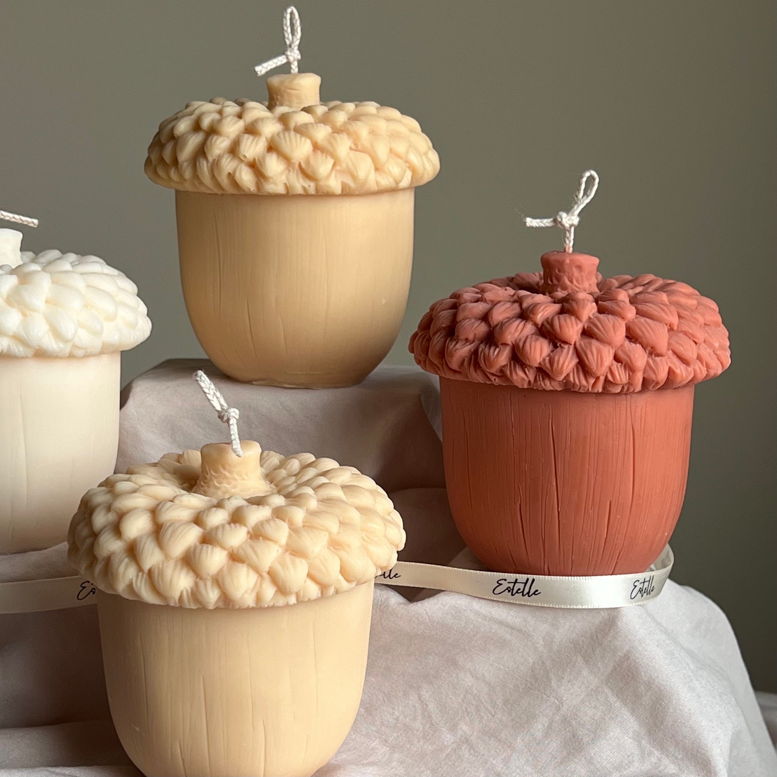 Large Autumn Acorn Soy Wax Candle | Sculptural Fall Decor-3