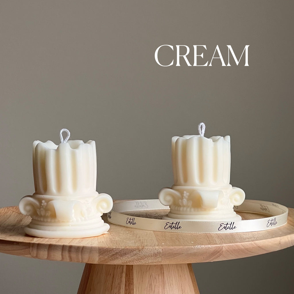 Soy Wax Roman Column Candle: Handmade Home Decor-2