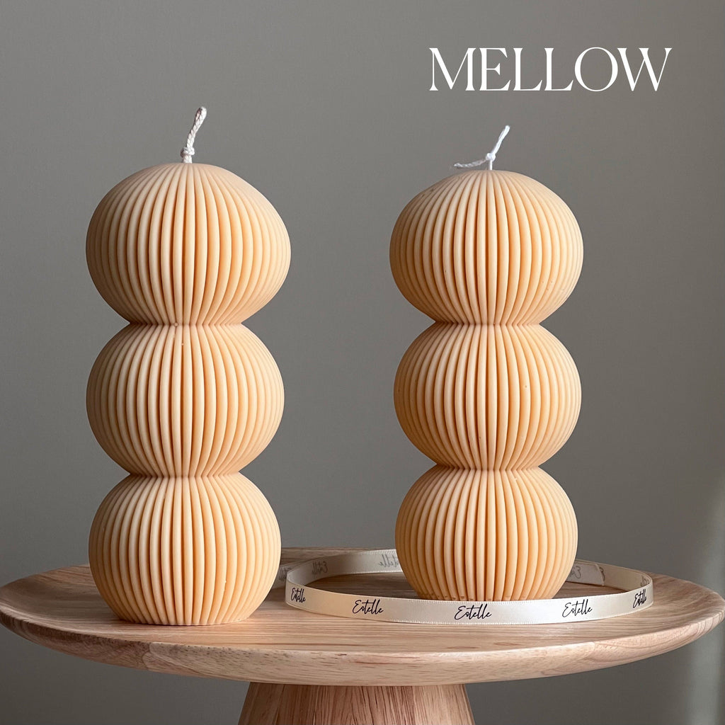 Handmade Ribbed Ball Soy Wax Candle | Home Decor-3