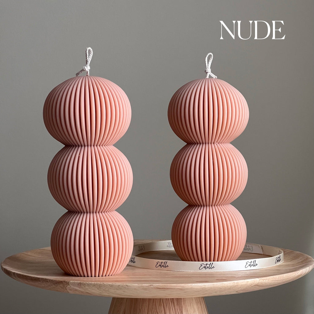 Handmade Ribbed Ball Soy Wax Candle | Home Decor-1