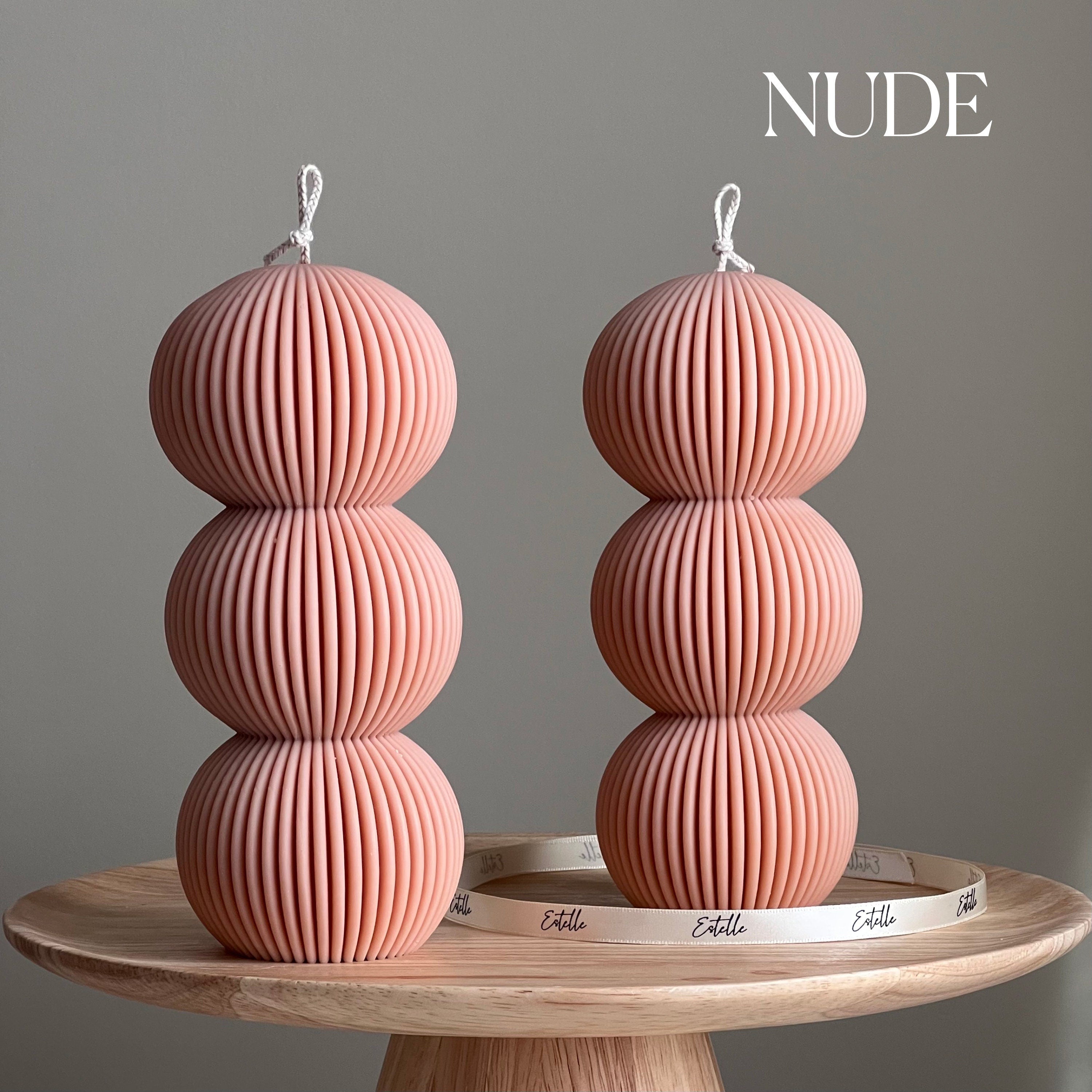 Handmade Ribbed Ball Soy Wax Candle | Home Decor-1