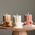Soy Wax Roman Column Candle: Handmade Home Decor-0