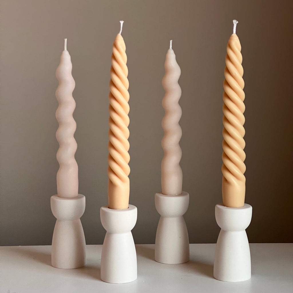 Handmade Jesmonite Hourglass Candlestick Holder: Minimalist Wedding Decor-0