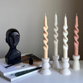 Twisted Taper Candle: Handmade Soy Wax Dinner Candle-0
