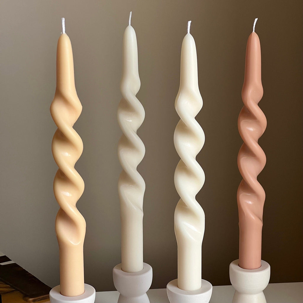Twisted Taper Candle: Handmade Soy Wax Dinner Candle-1