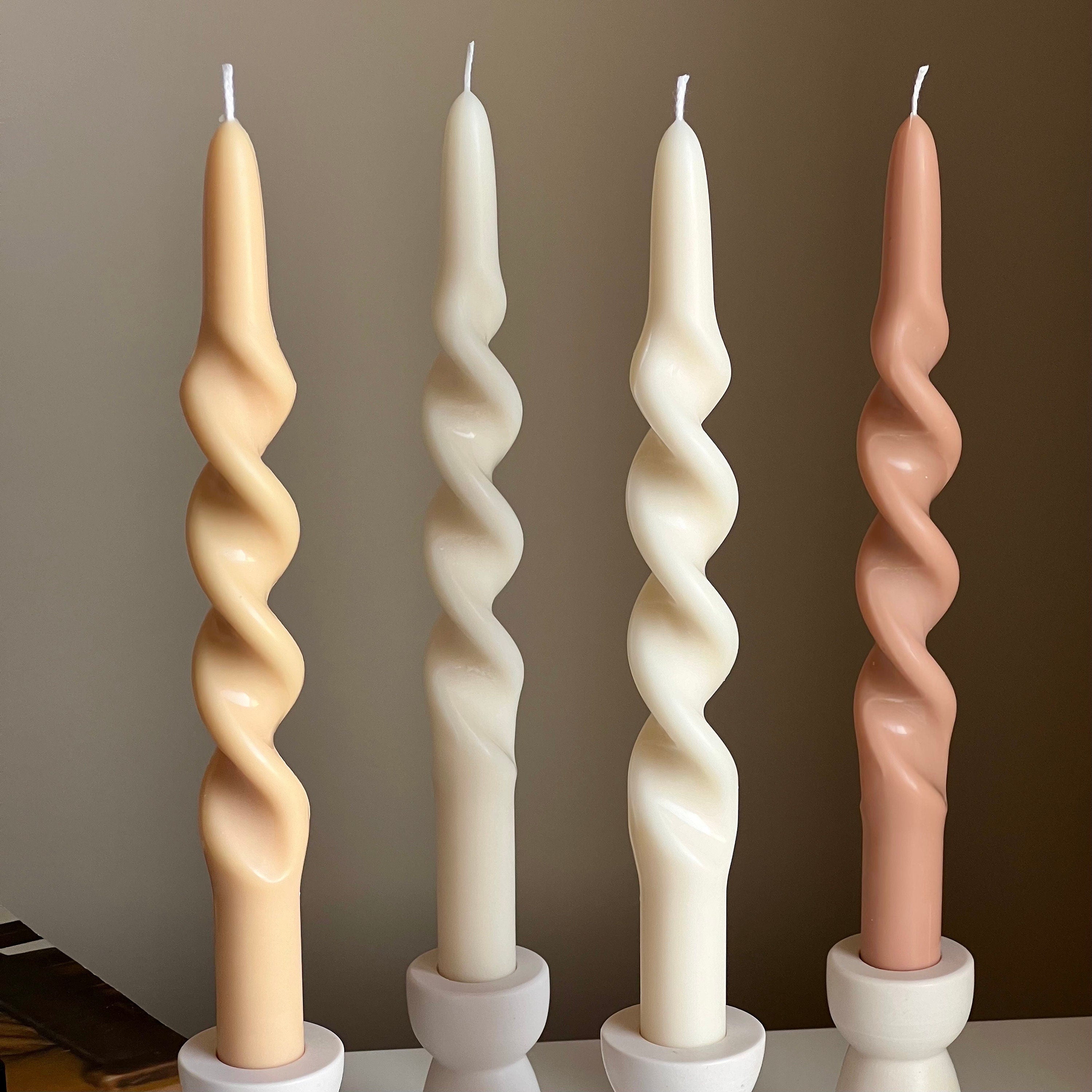 Twisted Taper Candle: Handmade Soy Wax Dinner Candle-1