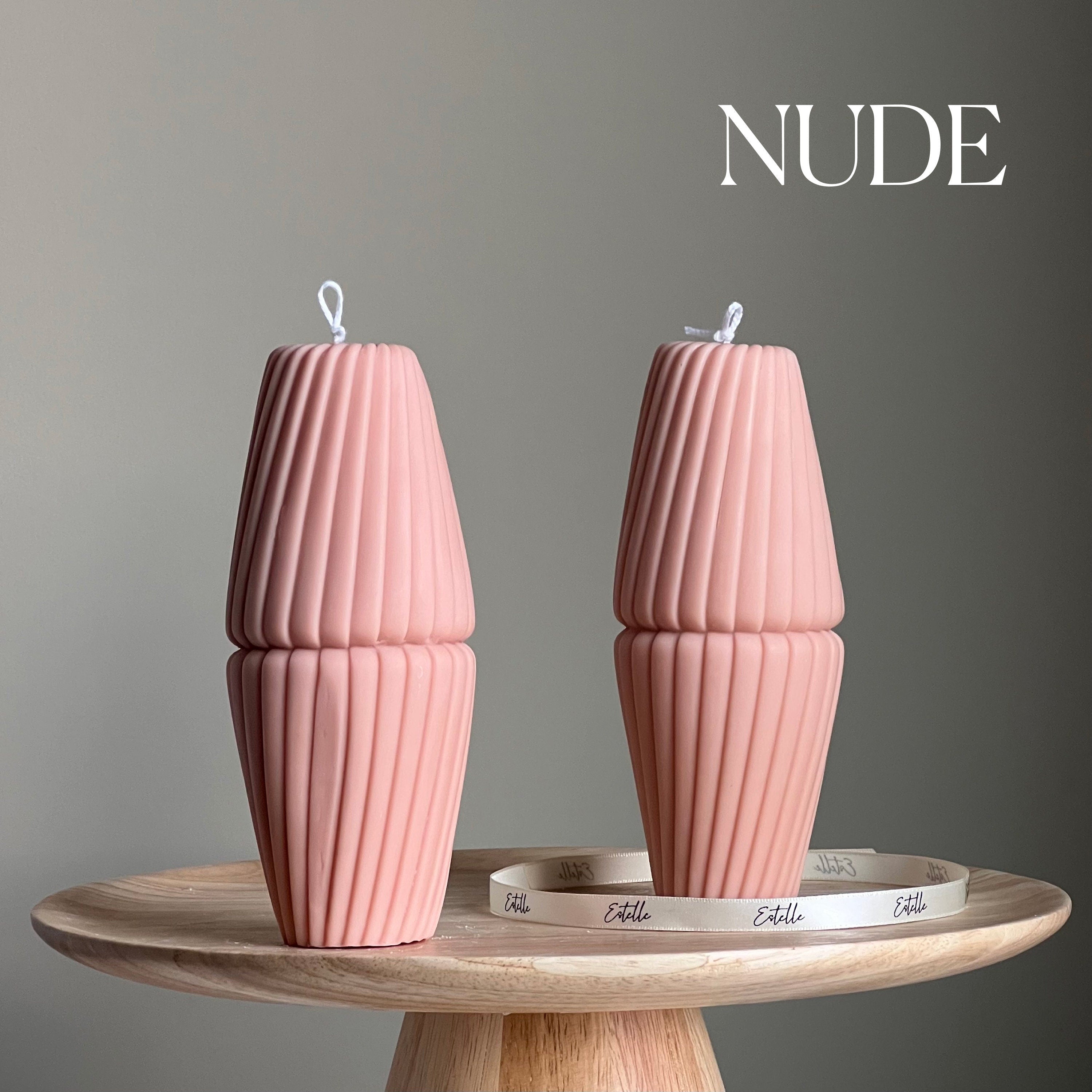 Geometric Soy Pillar Candle: Sculptural Home Decor-1