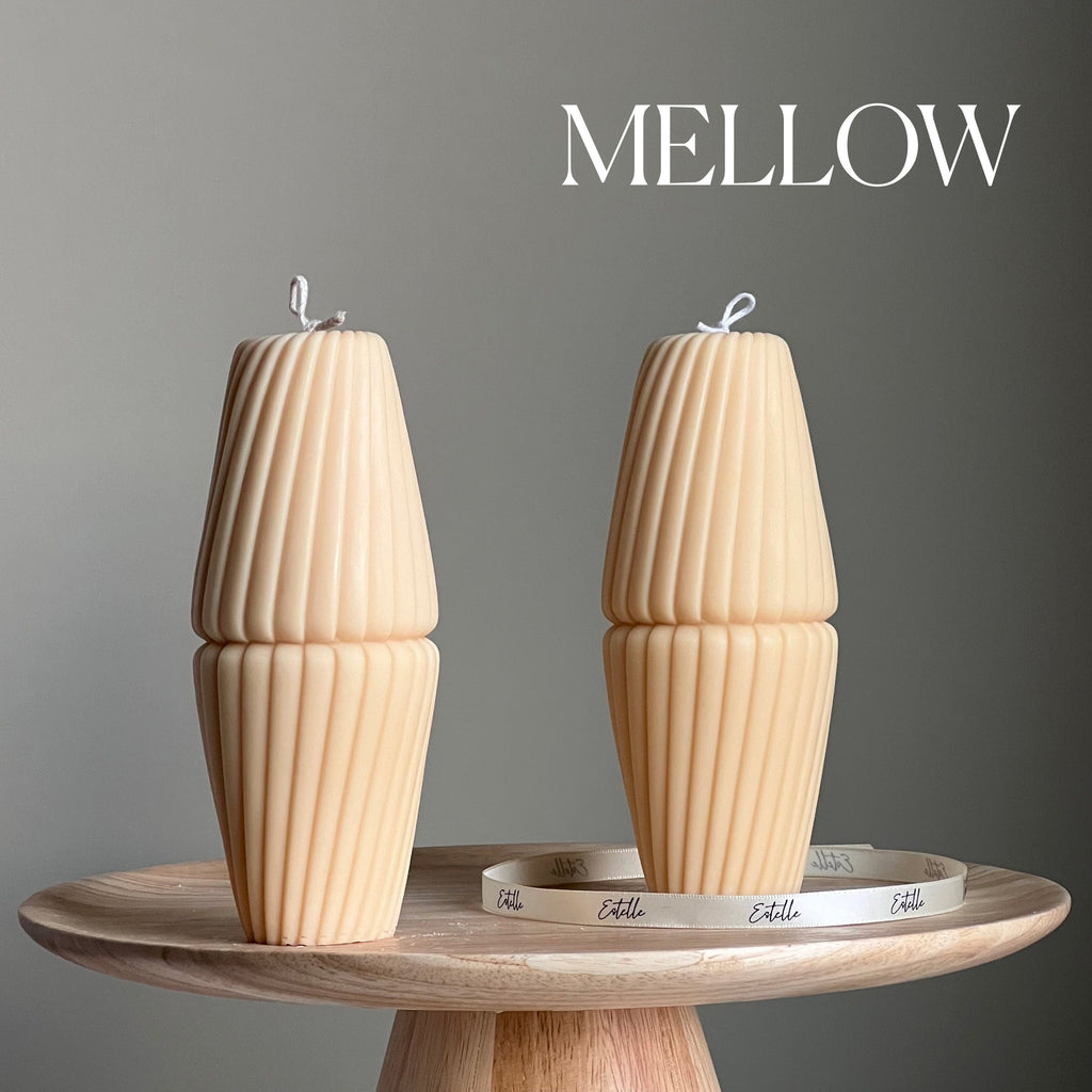 Geometric Soy Pillar Candle: Sculptural Home Decor-3