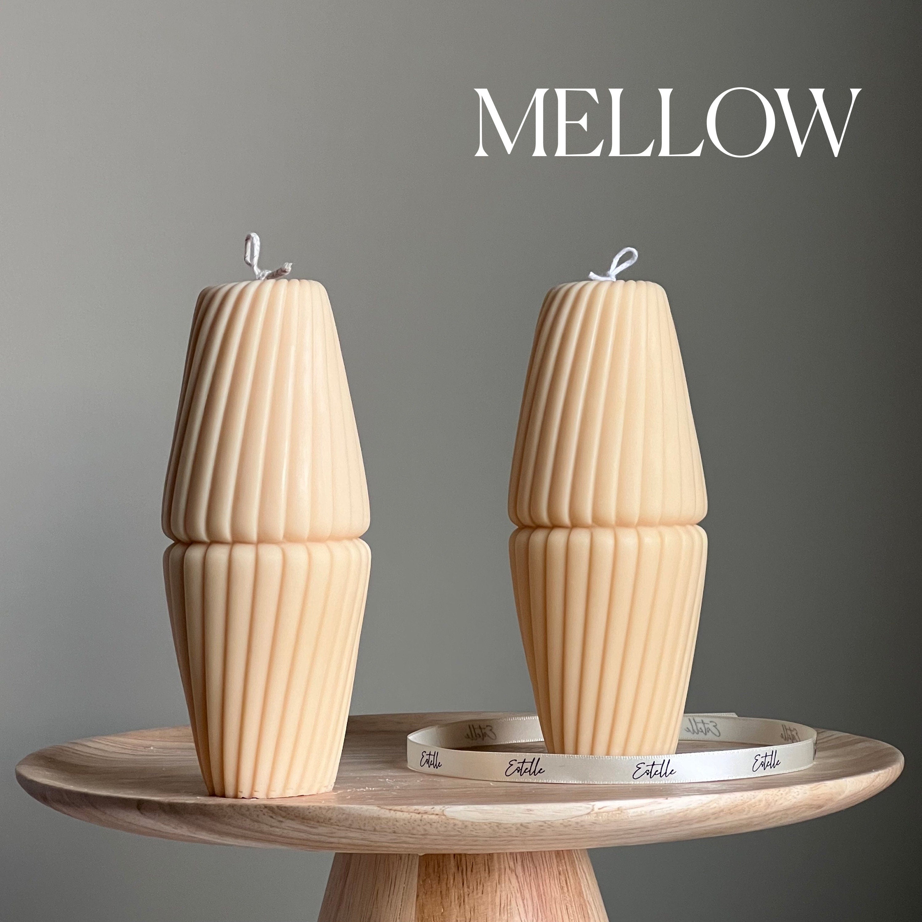 Geometric Soy Pillar Candle: Sculptural Home Decor-3