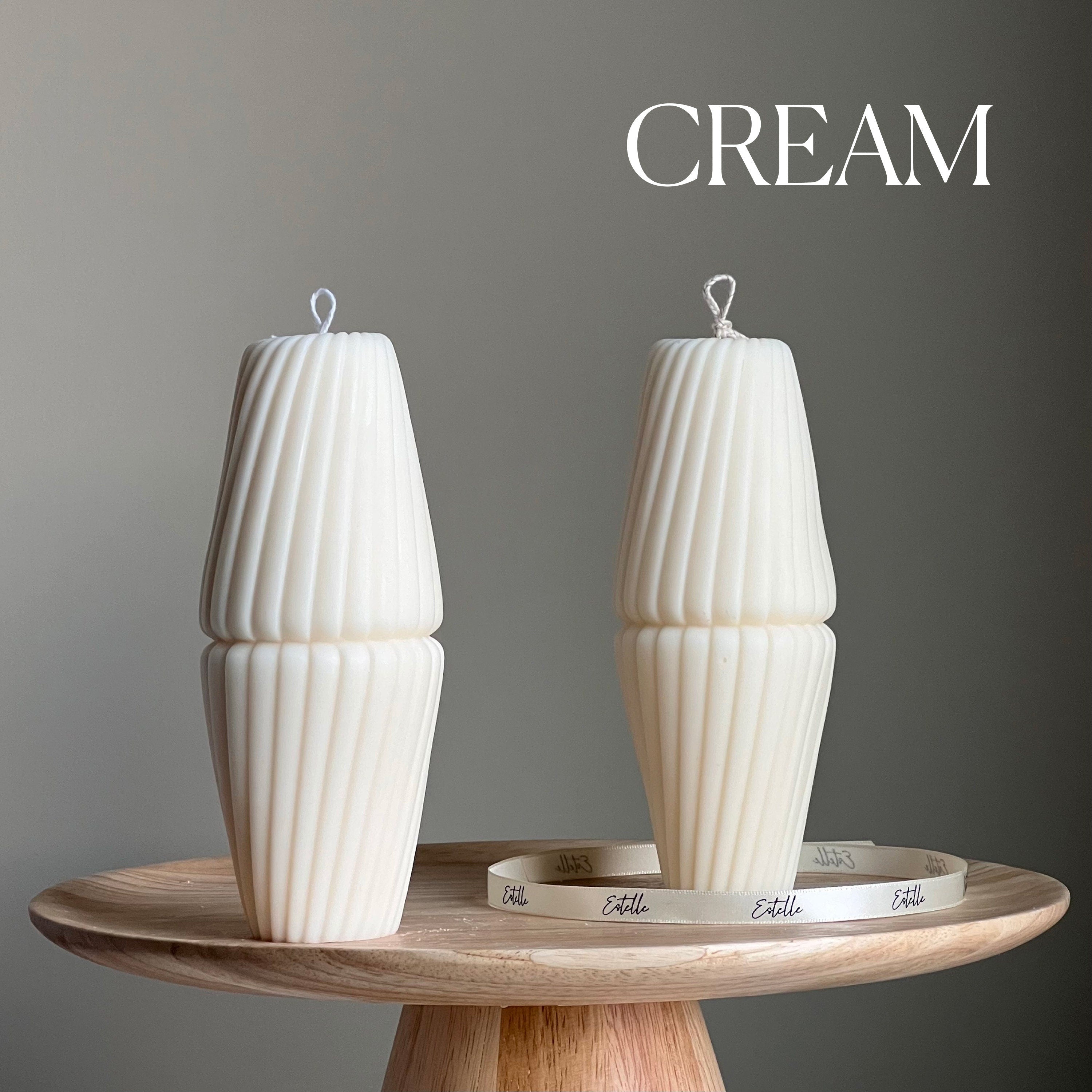 Geometric Soy Pillar Candle: Sculptural Home Decor-2