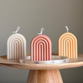 Hand Poured Soy Wax Rainbow Candle: Sculptural Home Decor-0