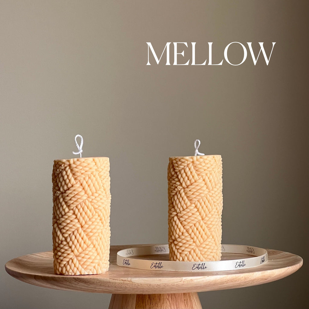 Knitted Soy Pillar Candle | Sculptural Home Decor-3
