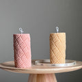 Knitted Soy Pillar Candle | Sculptural Home Decor-0