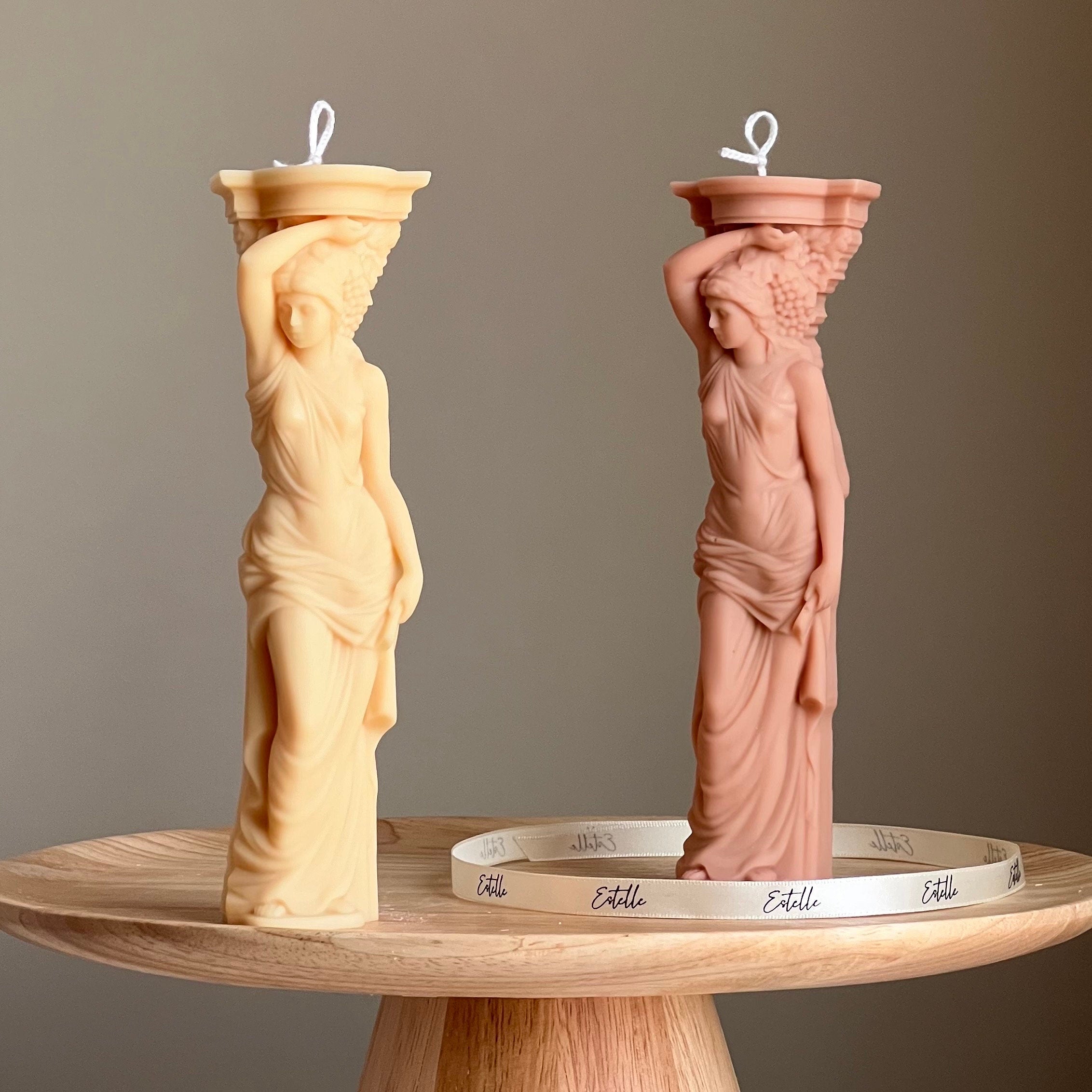 Caryatid Soy Candle: Greek Column Woman Statue Candle-0