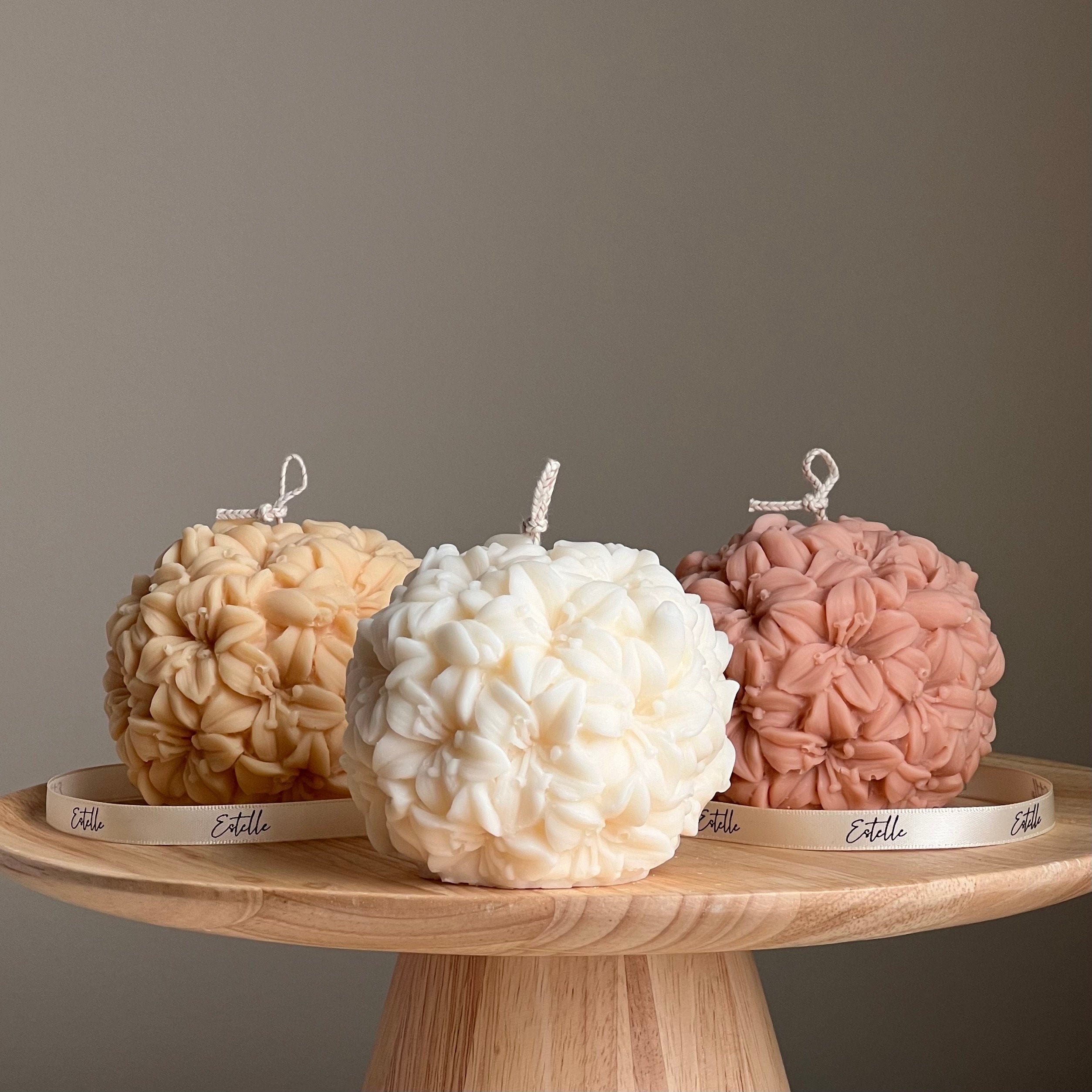 Lily Flower Ball Soy Candle | Handmade Decorative Candle-0
