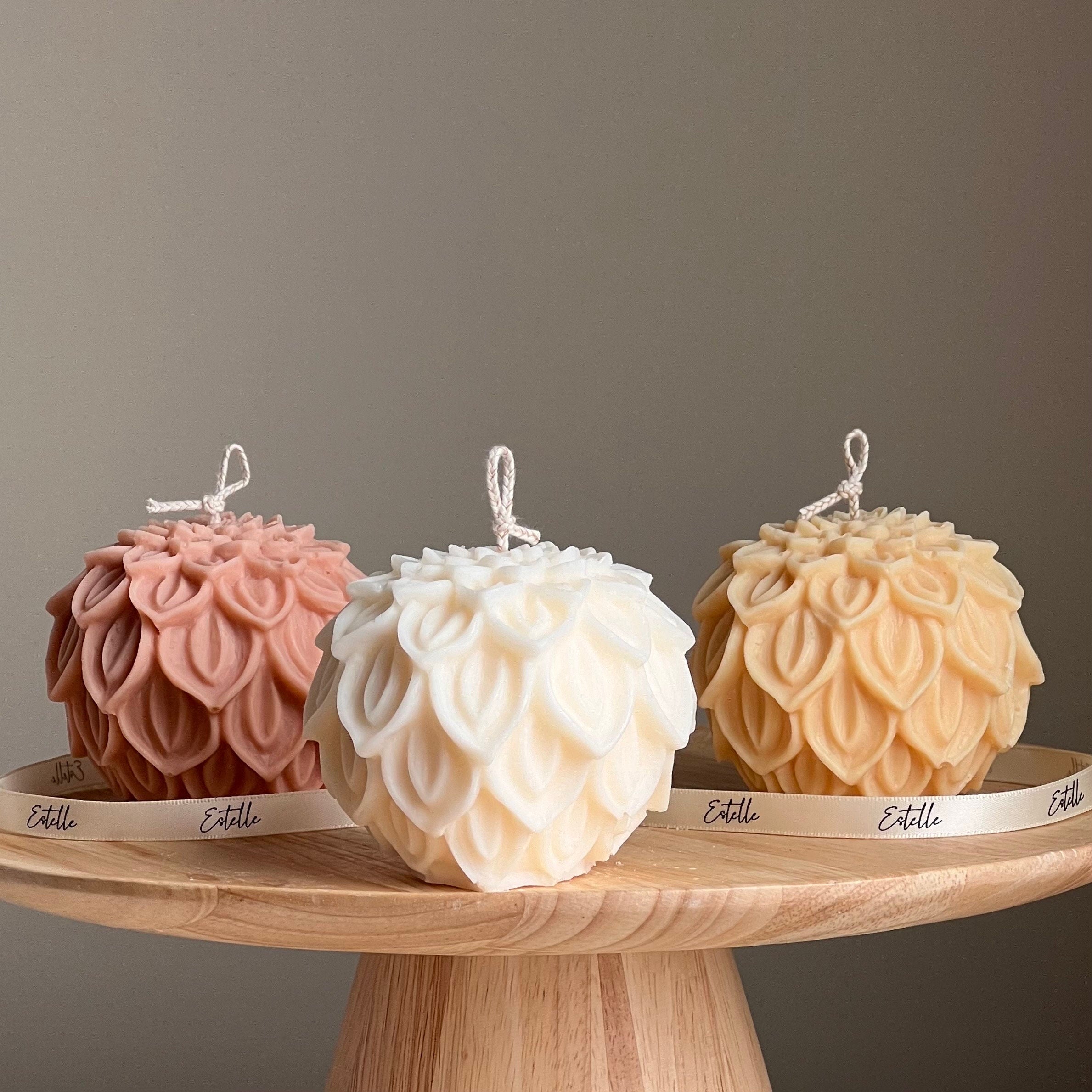 Lotus Flower Soy Wax Candle: Handmade Decorative Candle-0