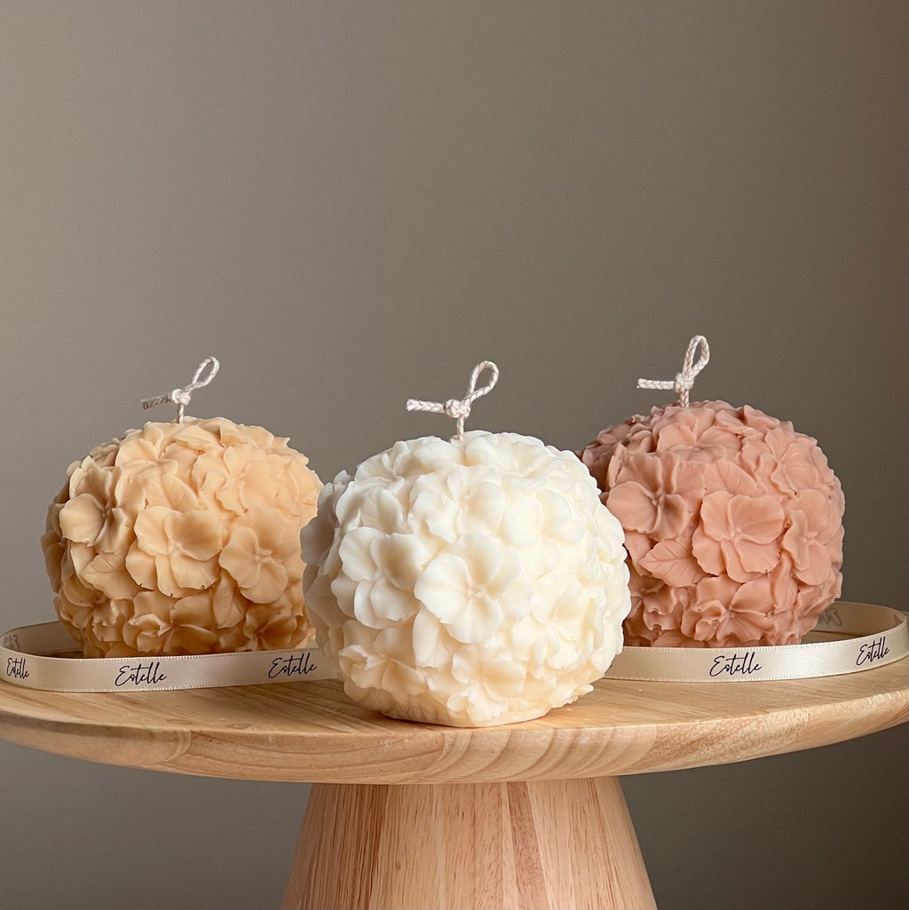 Hibiscus Flower Ball Candle | Decorative Soy Wax, Unscented-0
