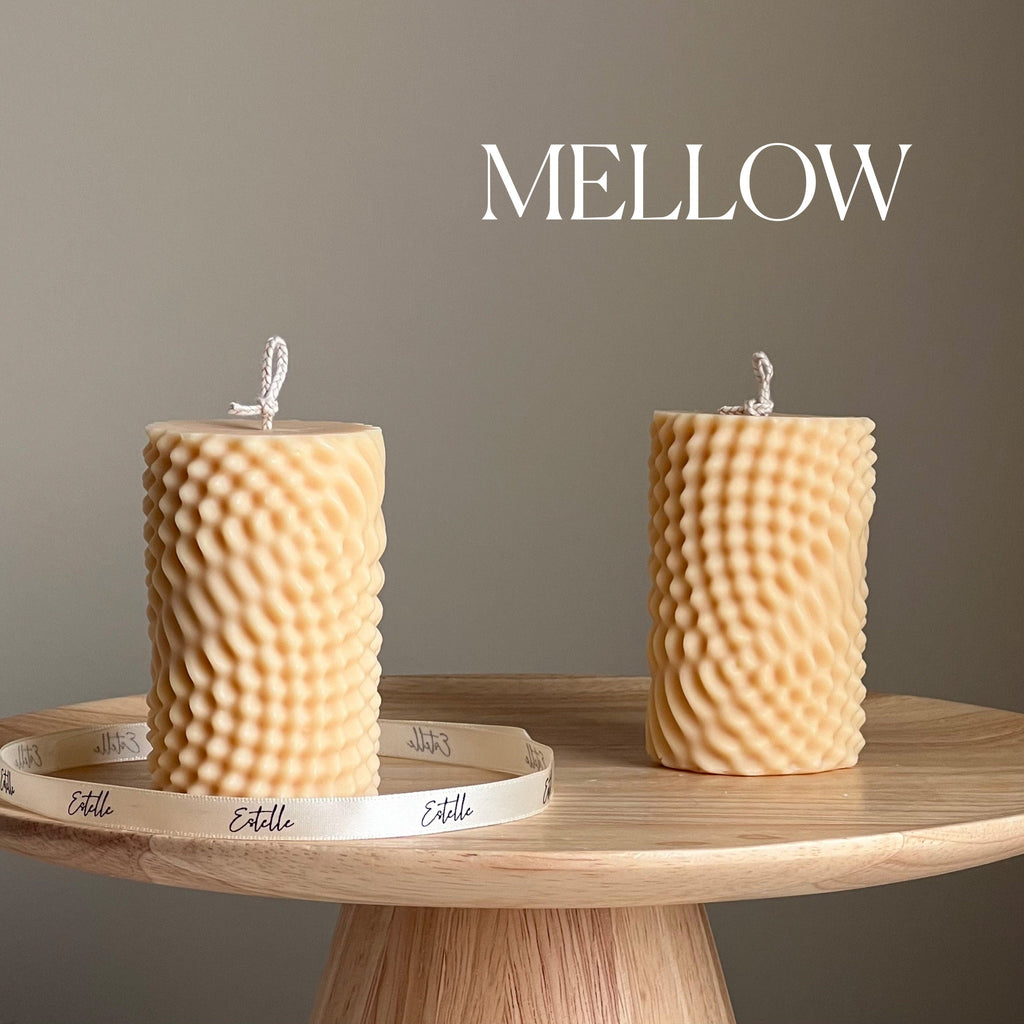 Geometric Soy Pillar Candle: Minimalist Home Decor-3