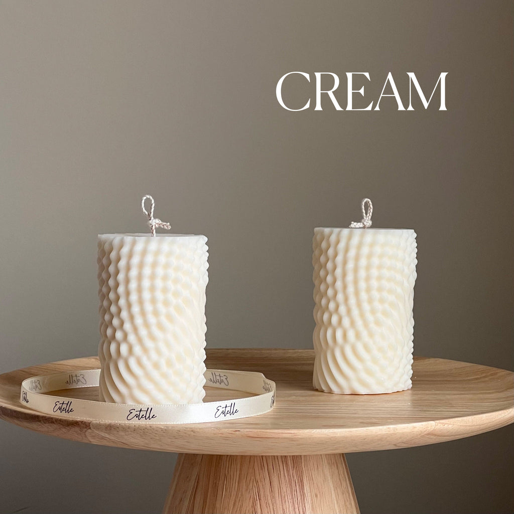 Geometric Soy Pillar Candle: Minimalist Home Decor-2