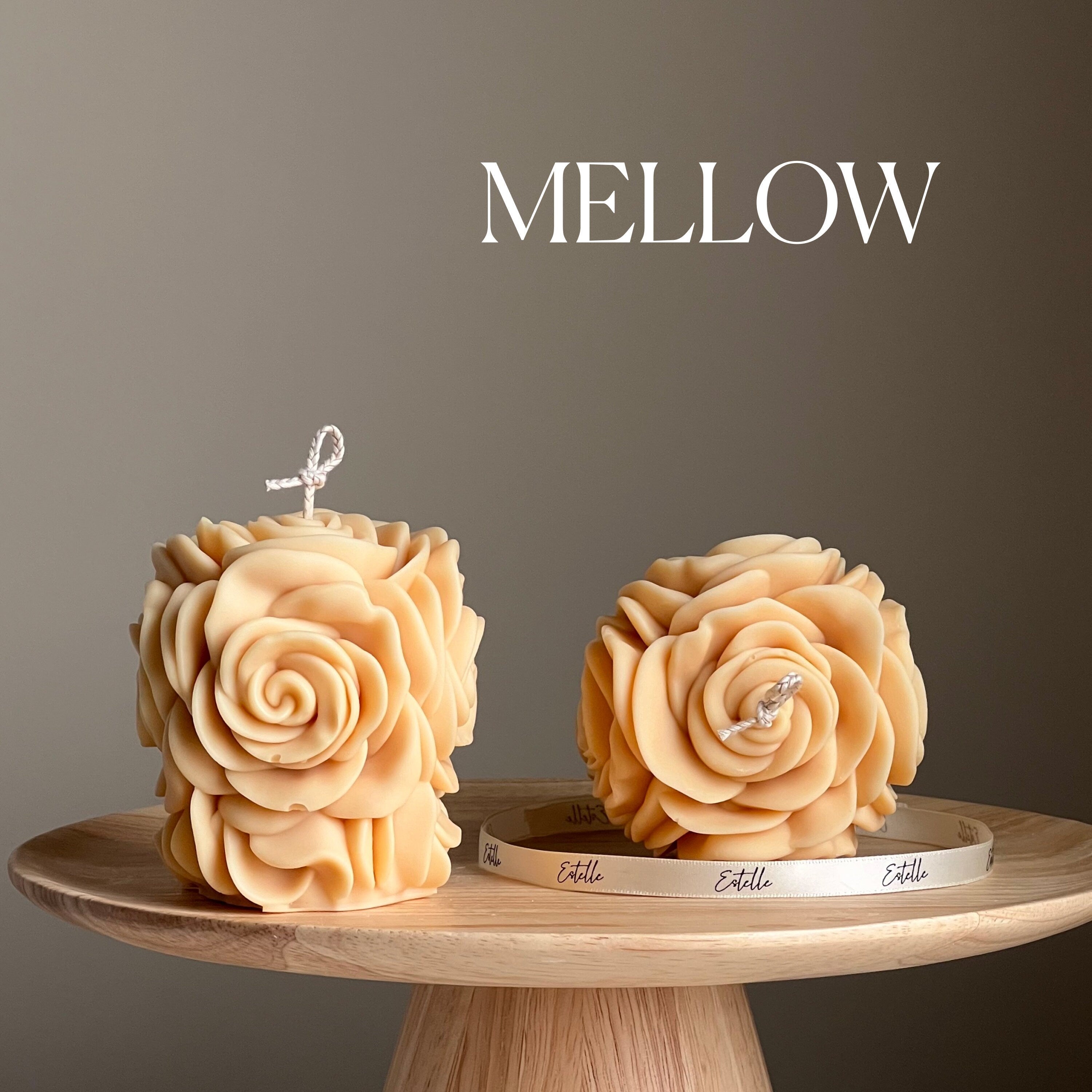 Handmade Rose Flower Candle | Vegan Soy Pillar Candle-3