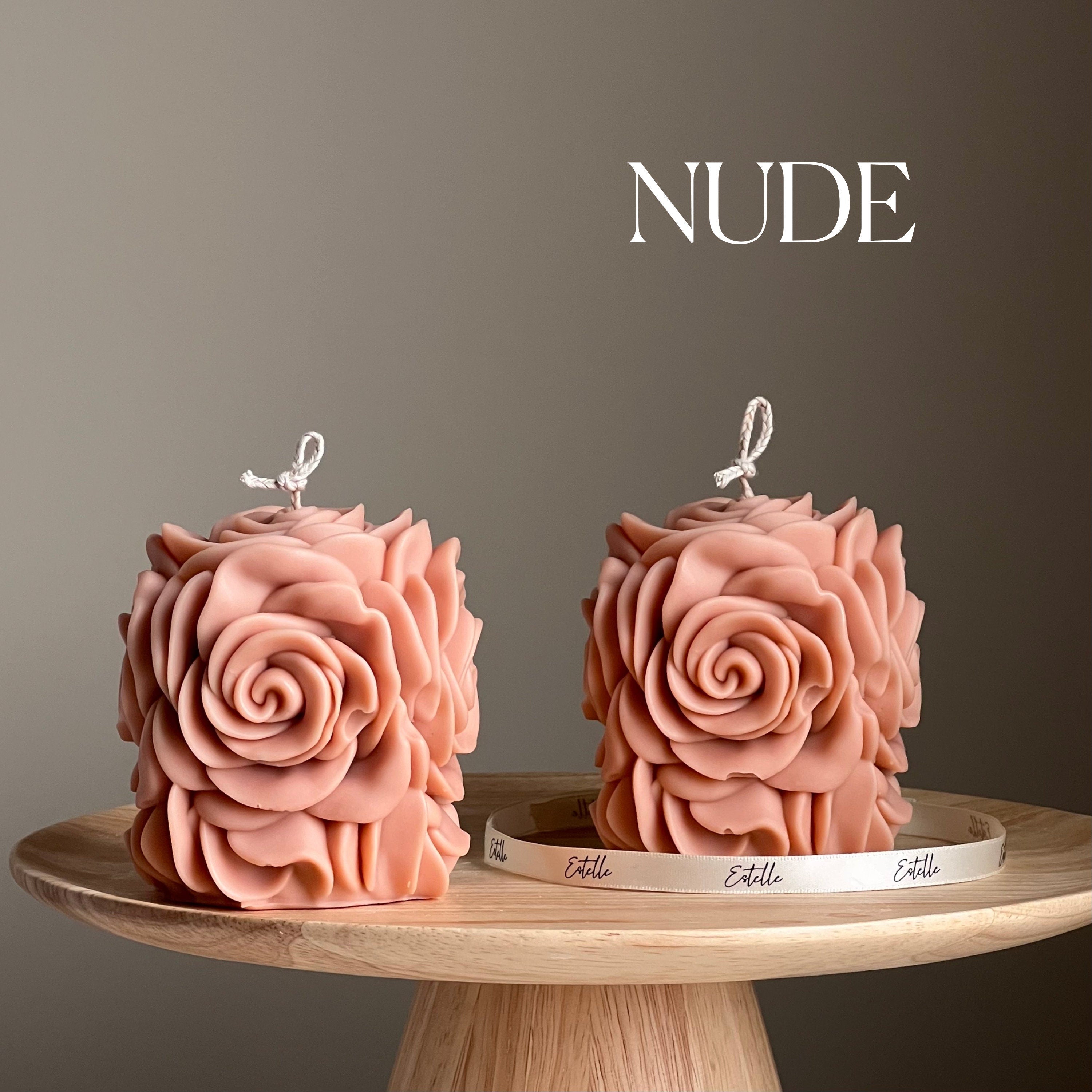 Handmade Rose Flower Candle | Vegan Soy Pillar Candle-1