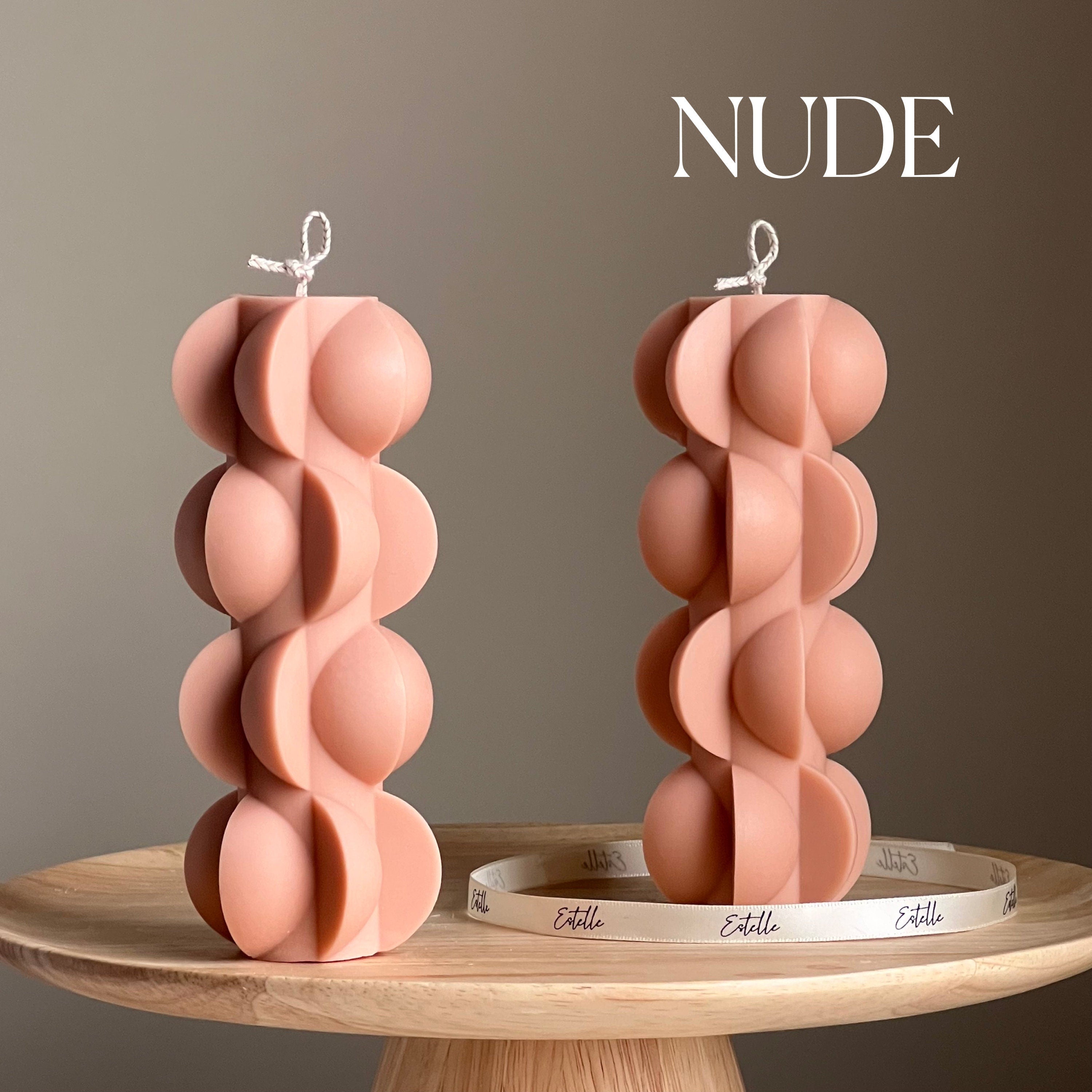 Geometric Soy Pillar Candle: Sculptural Home Decor-1
