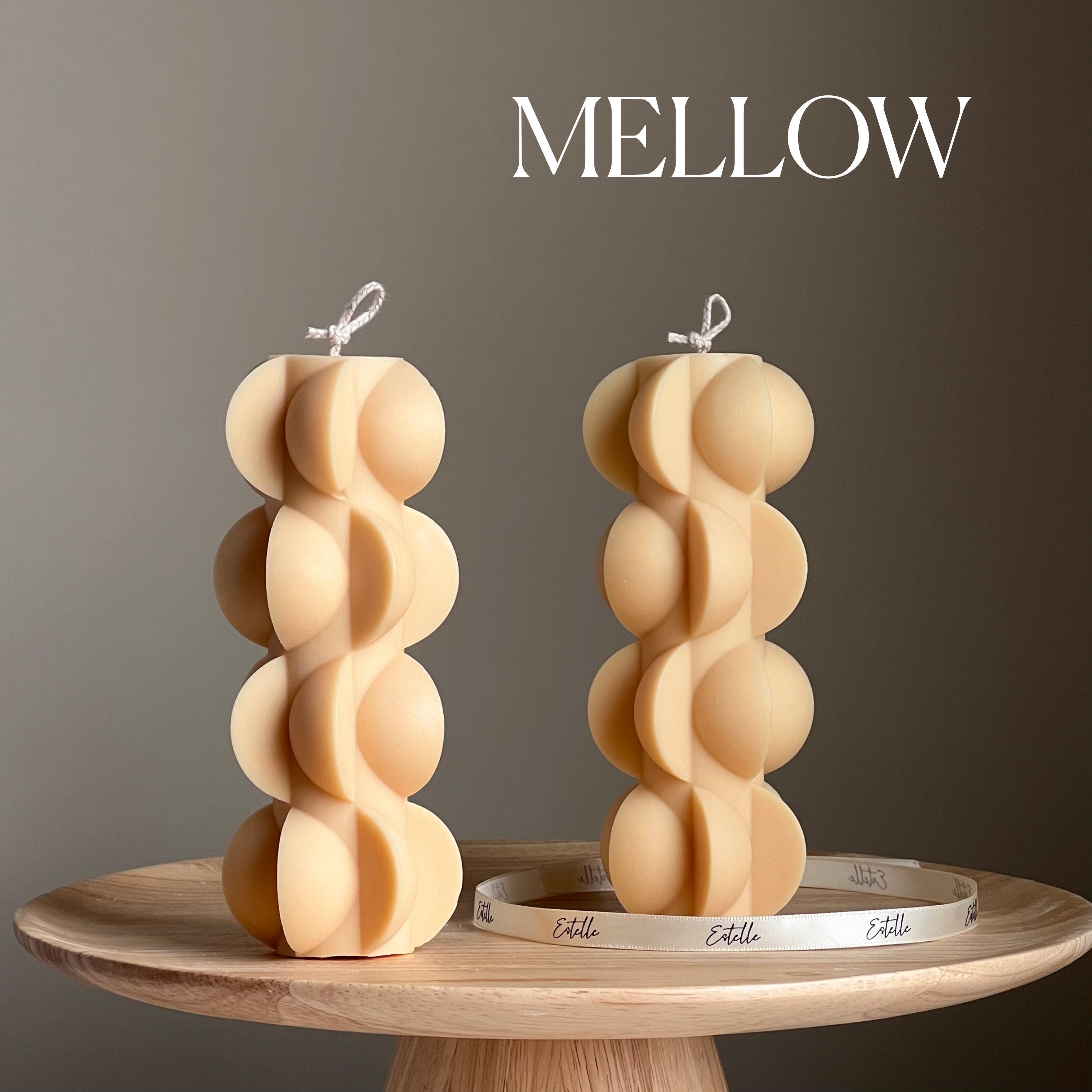 Geometric Soy Pillar Candle: Sculptural Home Decor-3