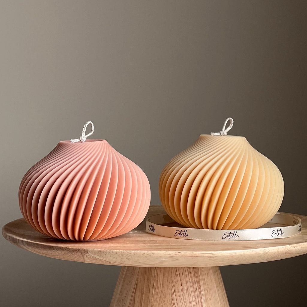 Handmade Spiral Soy Wax Candle: Minimalist Home Decor-0