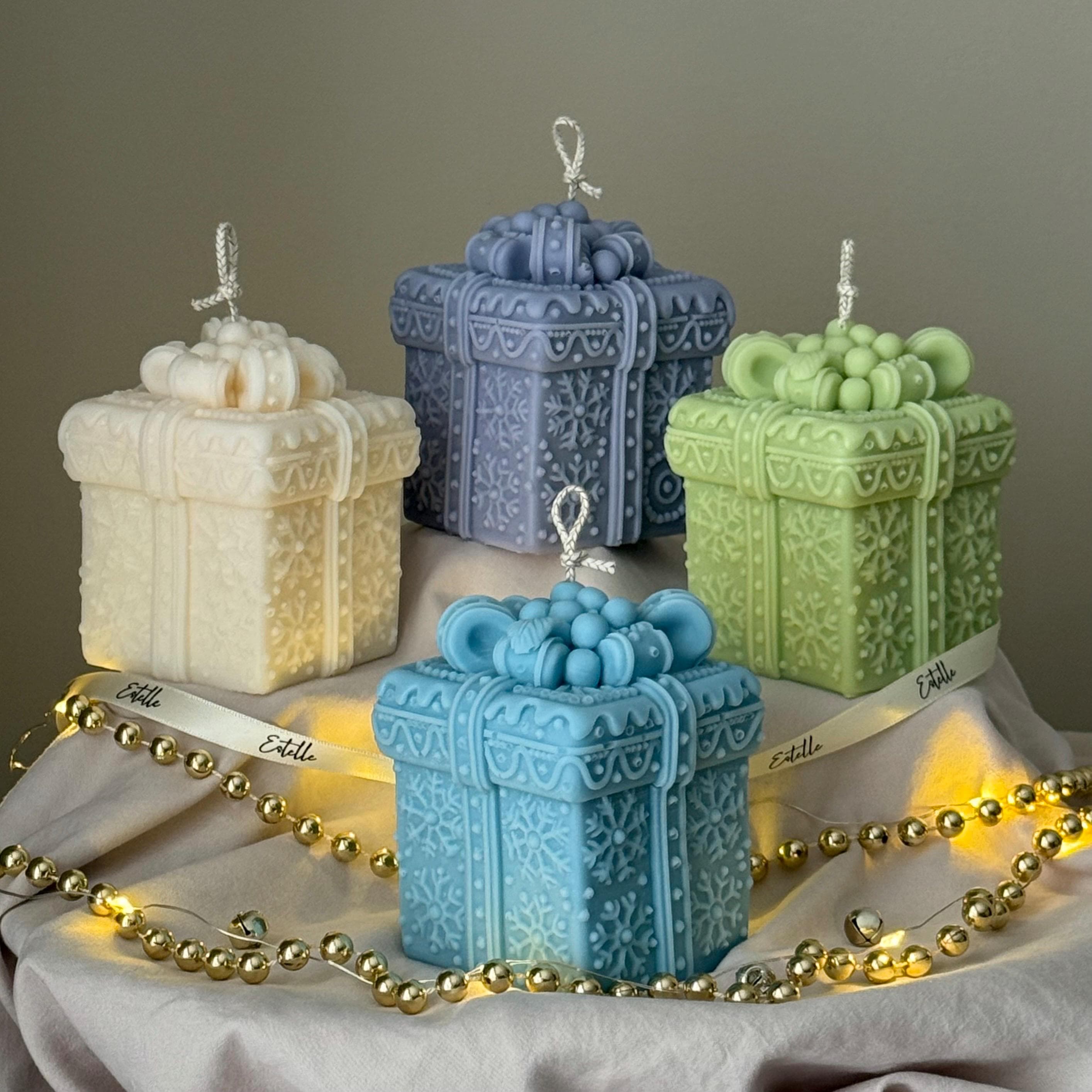 Hand Poured Soy Christmas Gift Box Candle | Festive Decor-0