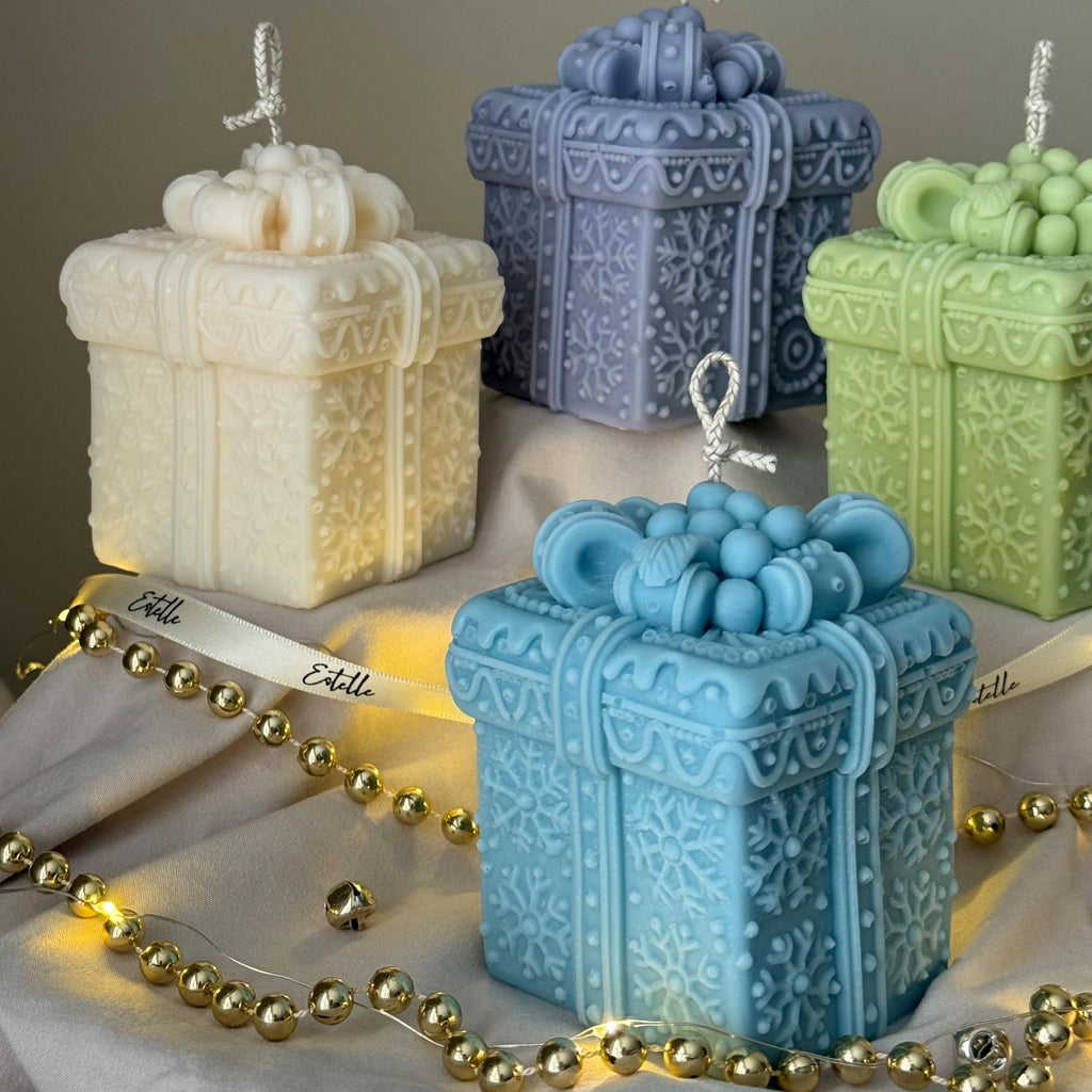 Hand Poured Soy Christmas Gift Box Candle | Festive Decor-2