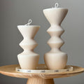 Hand Poured Soy Wax Candle Duo: Geometric Vase Pillar Candles-0