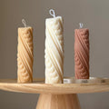 Tiny Hearts Soy Wax Pillar Candle: Handmade Sculptural Decor-0