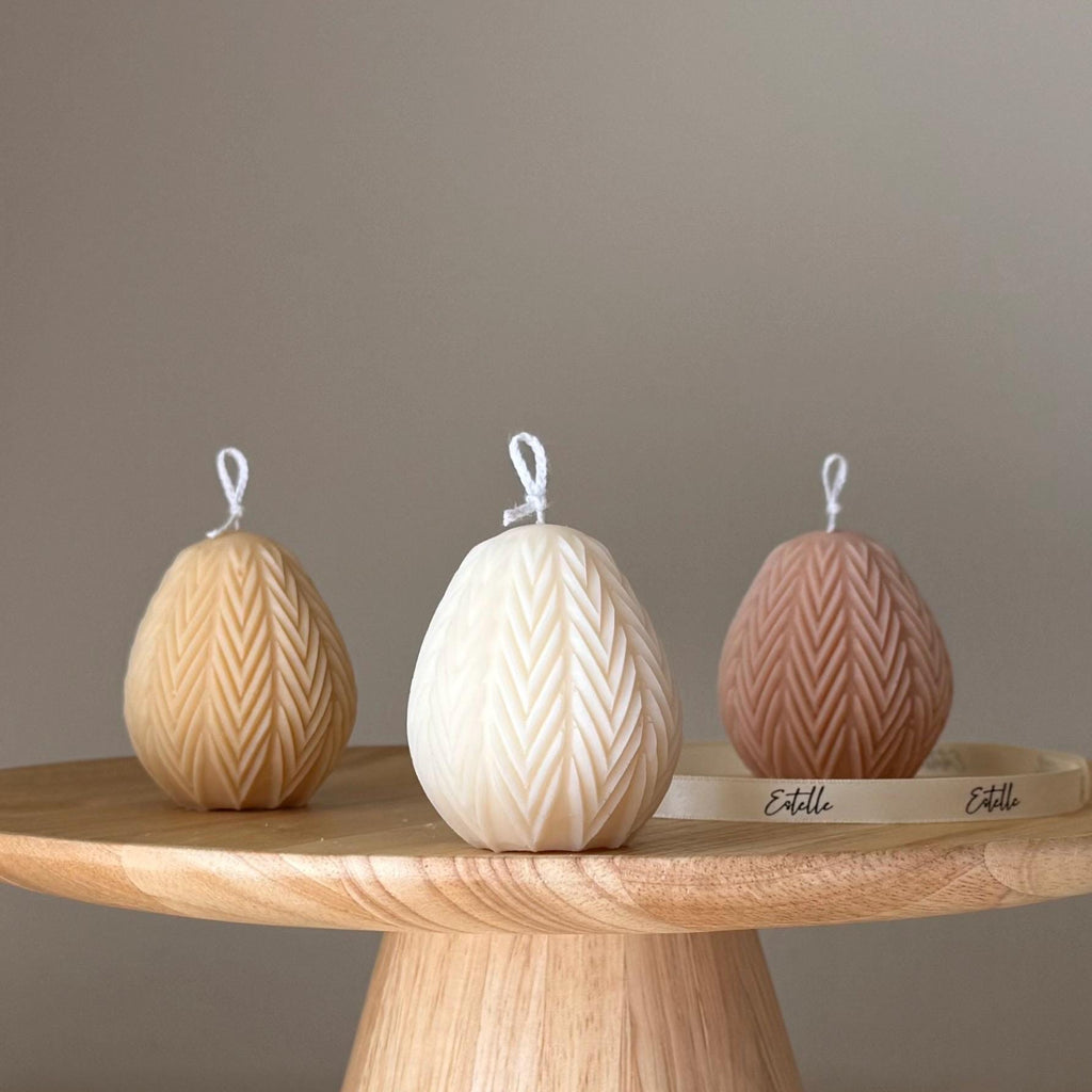 Easter Egg Soy Candle: Handmade Sculptural Home Decor-0